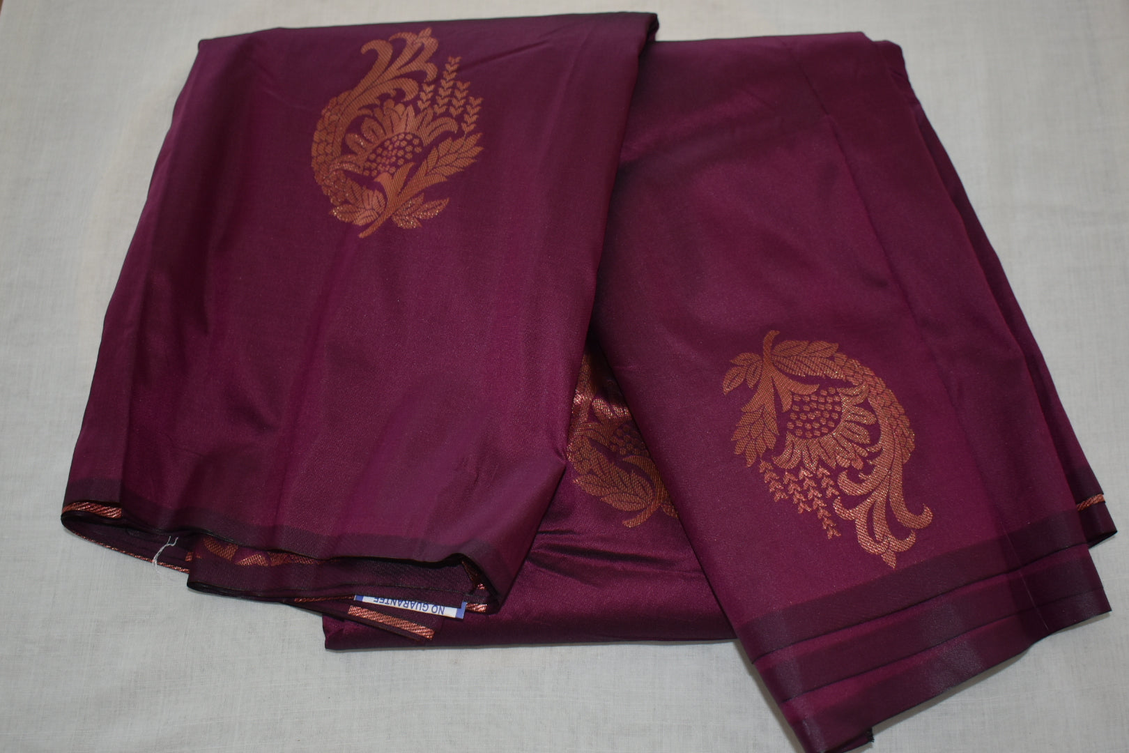 Purple Color - Silk Saree with Zari Silk Thread border and Pallu - Copper Zari