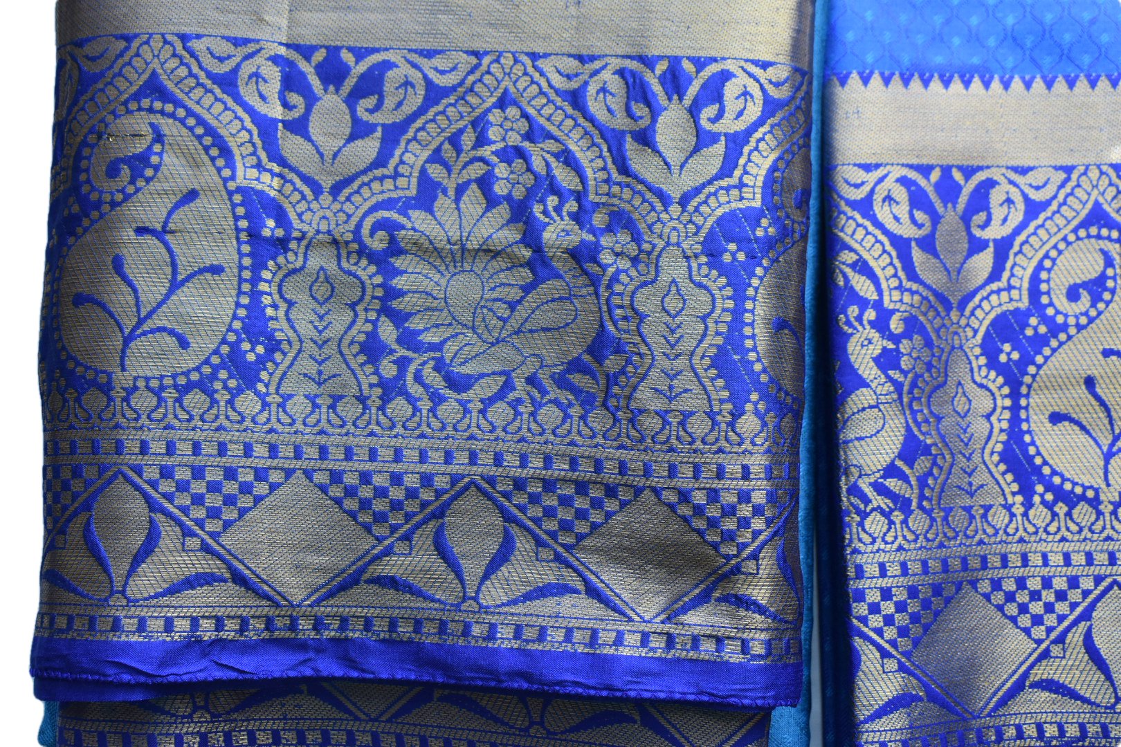 BLUE COLOR - SILK HANDLOOM SAREE GOLD SILK THREAD WORK