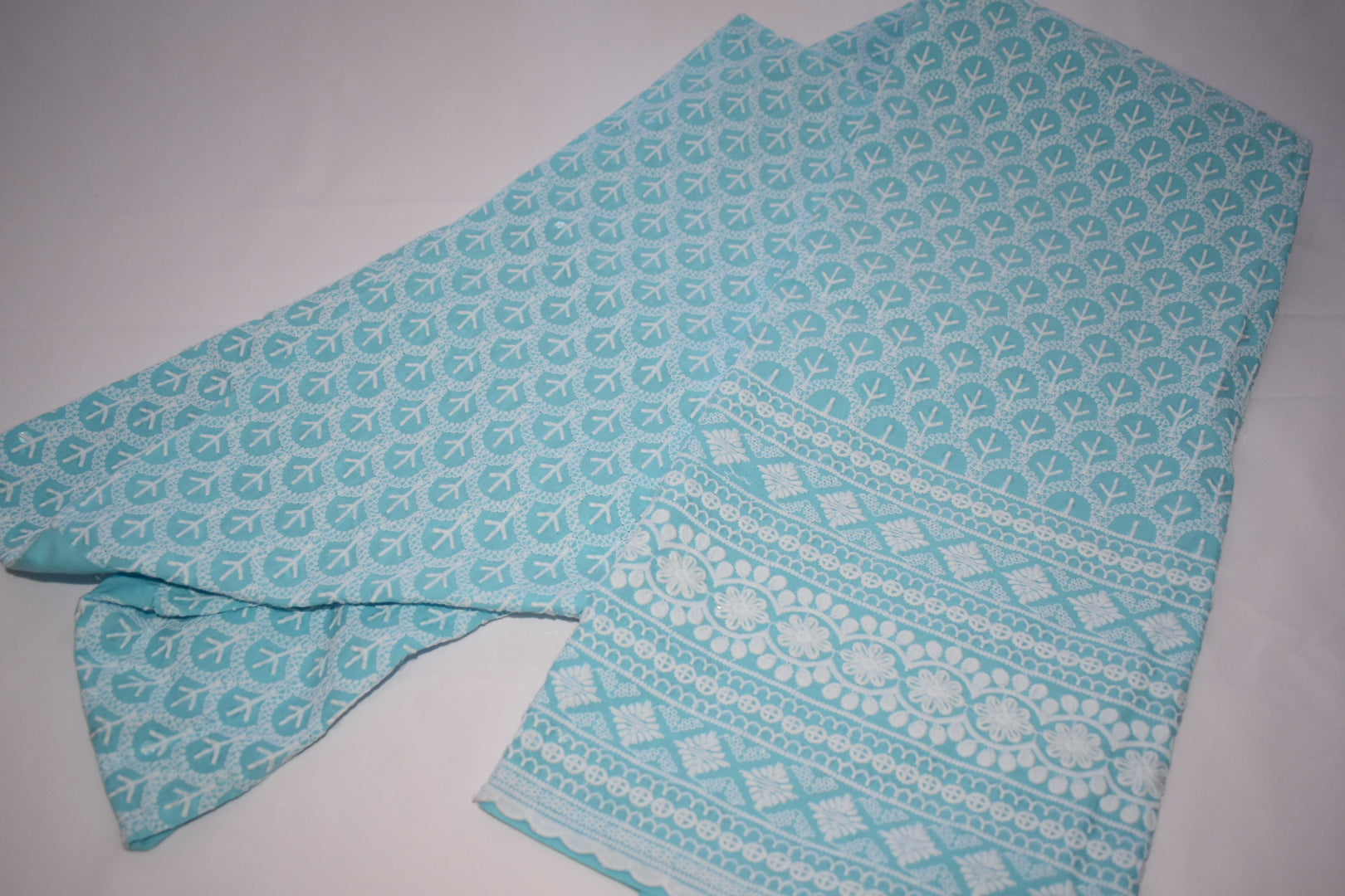 Light Blue Color - Poly Cotton Chicken work and Sequin work Kurti - Size Small/Medium - 30/32 Junior size. Big Girls size - 18 plus