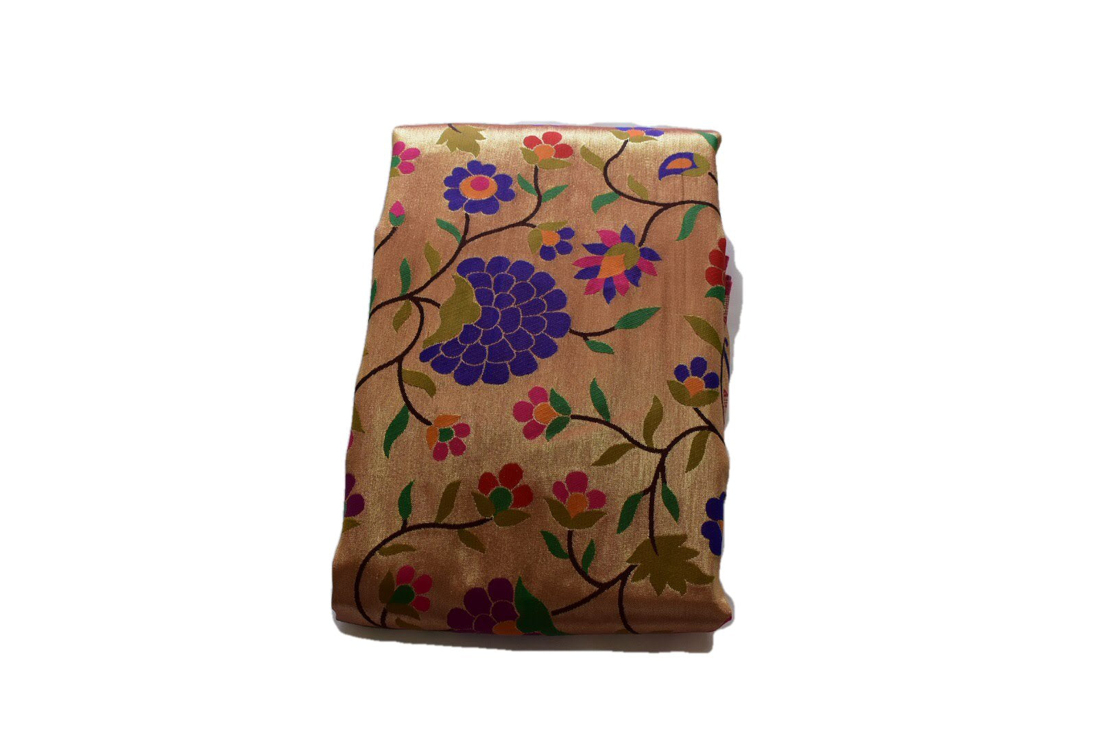 Multi Color Gold Color - Silk Patola Kanjipuram Saree - Silk Zari Thread - Contrast Border