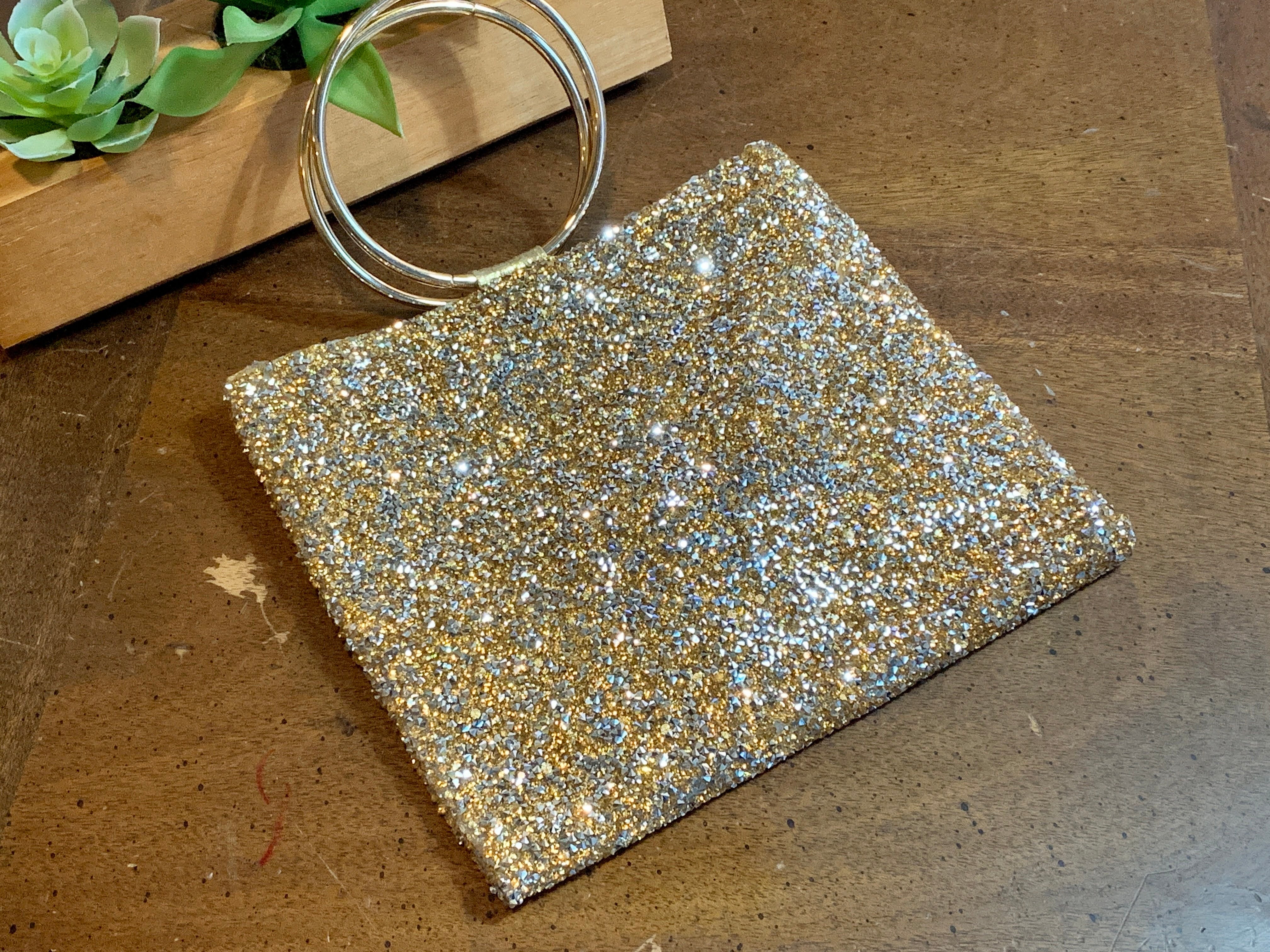 Silver discount glitter purse