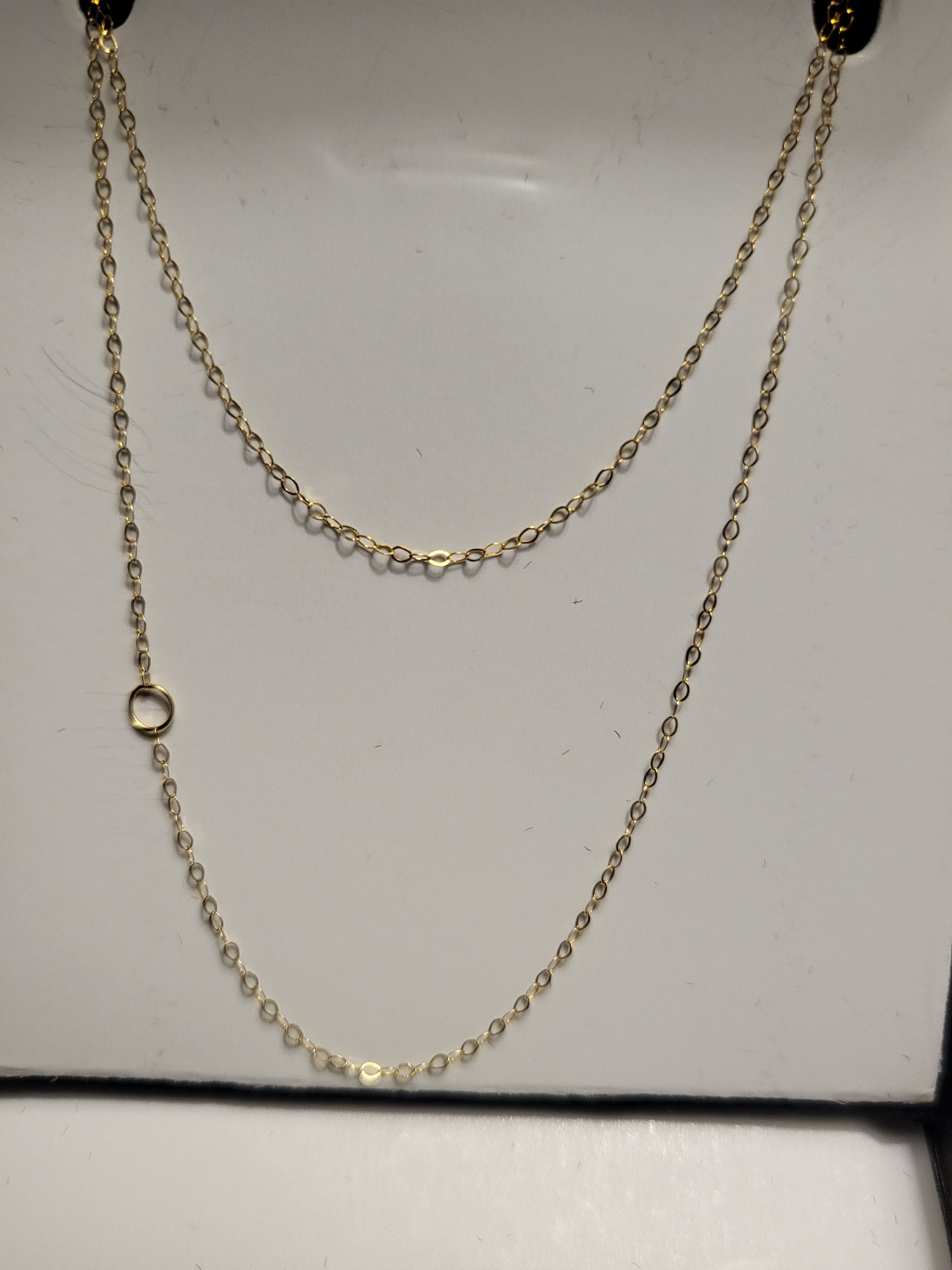 18k Gold Chain Dainty Adjustible length 18"