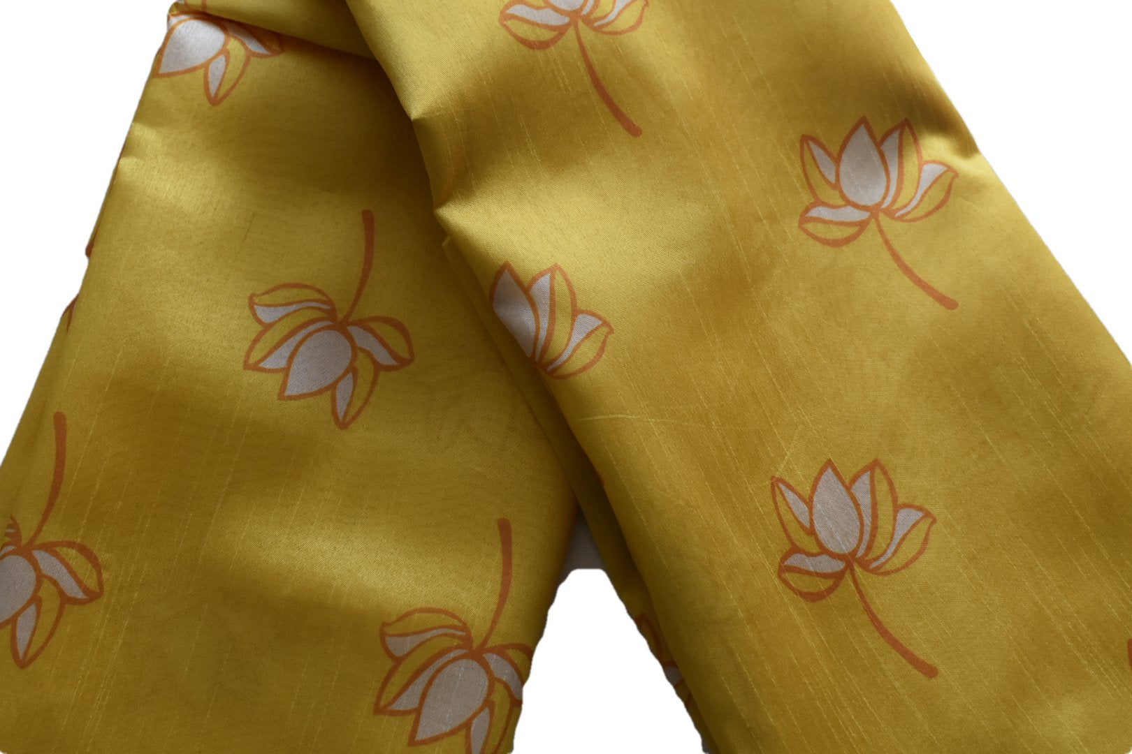 Yellow Color - Semi Silk Saree - Printed