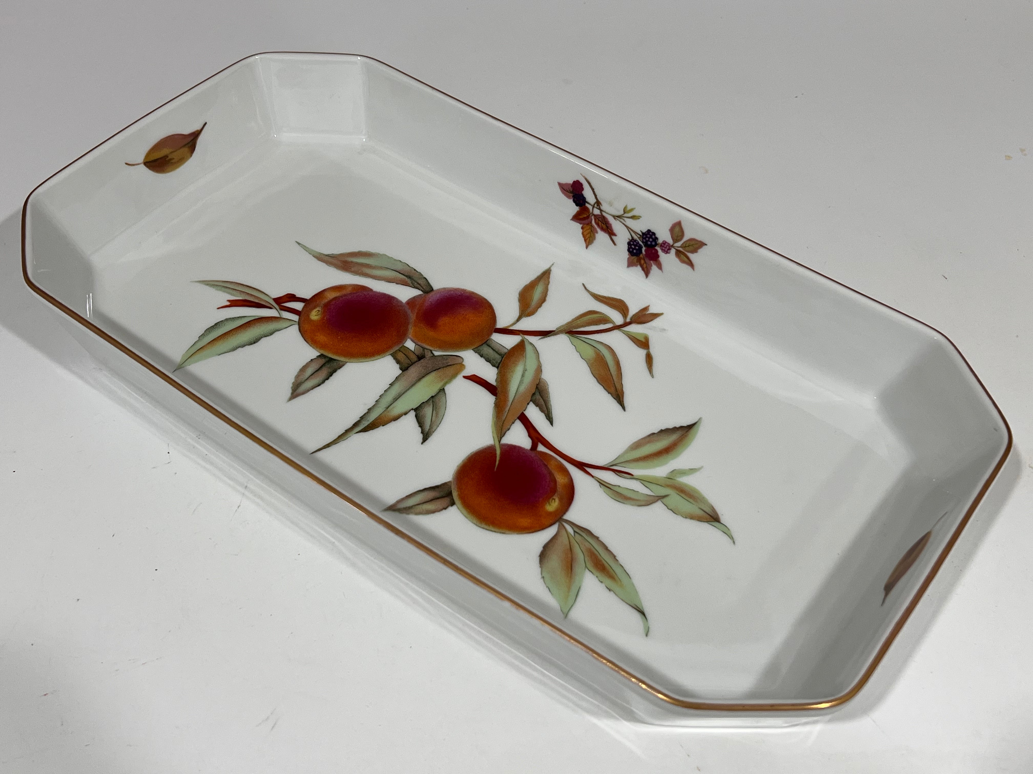 Royal Worchester Evesham Original Porcelain Fine China - Rectangular Platter - Gold Trim - From England