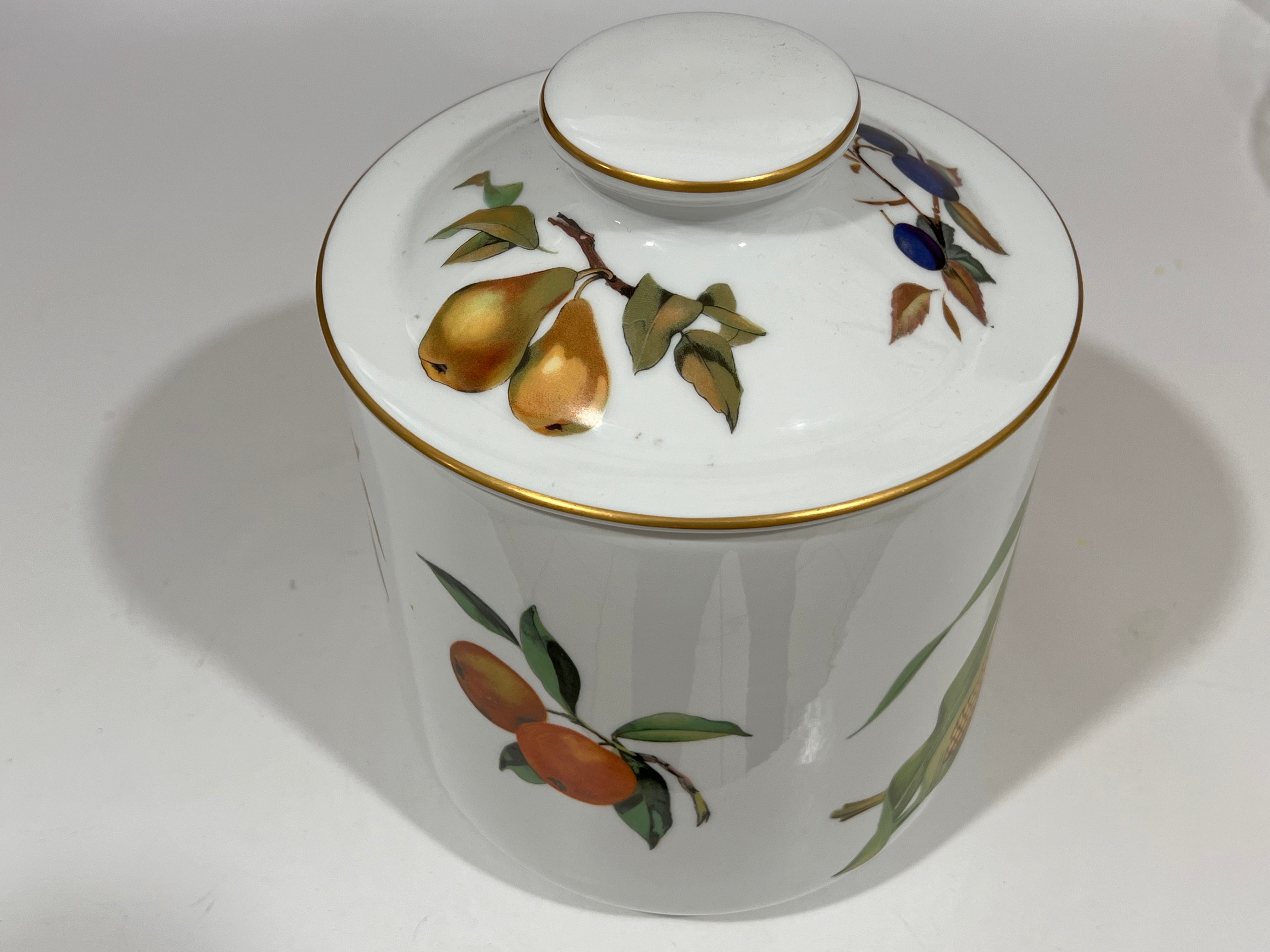 Royal Worcester Evesham Original Porcelain Fine China - Big Cookie Jar - Gold Trim - From England