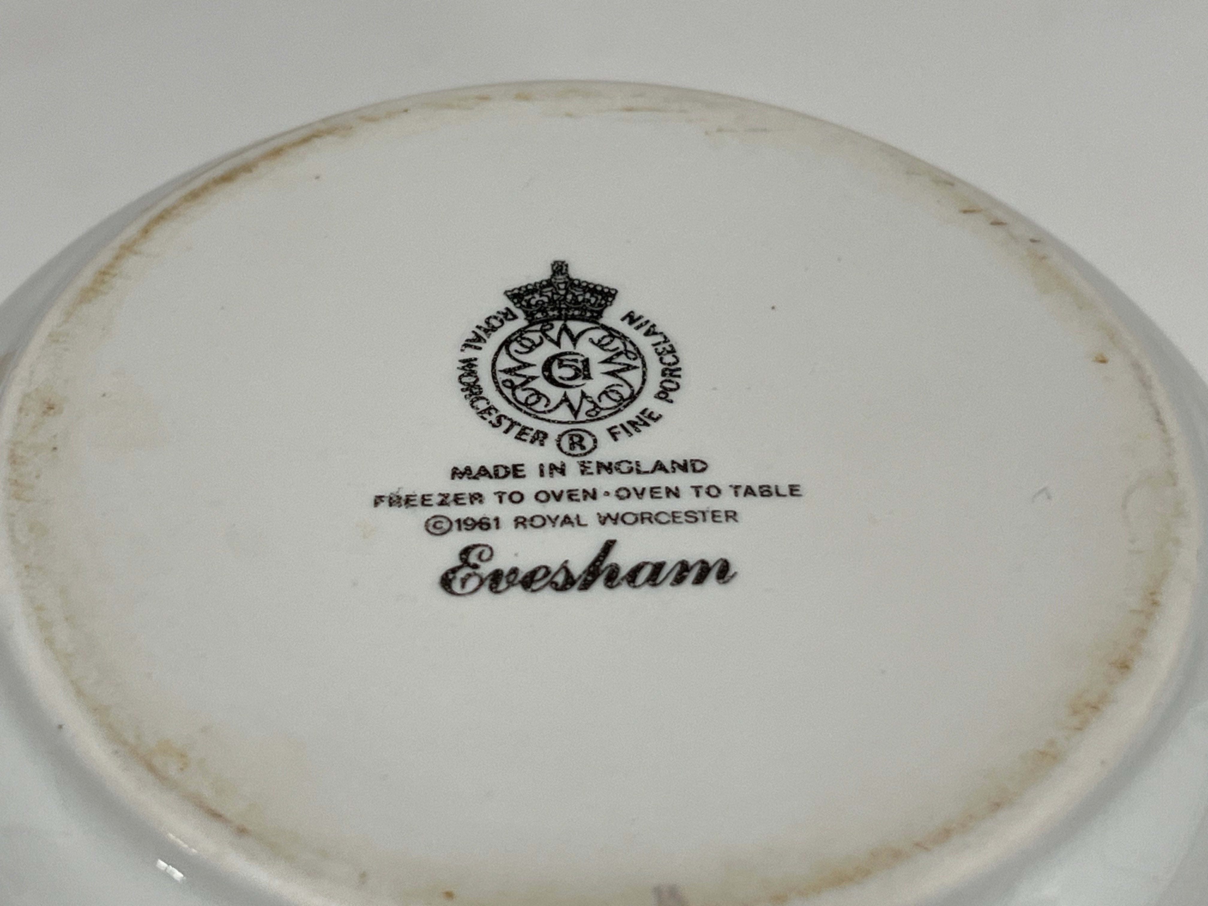 Royal Worchester Evesham Original Porcelain Fine China - Small Cookie Jar - Gold Trim - From England