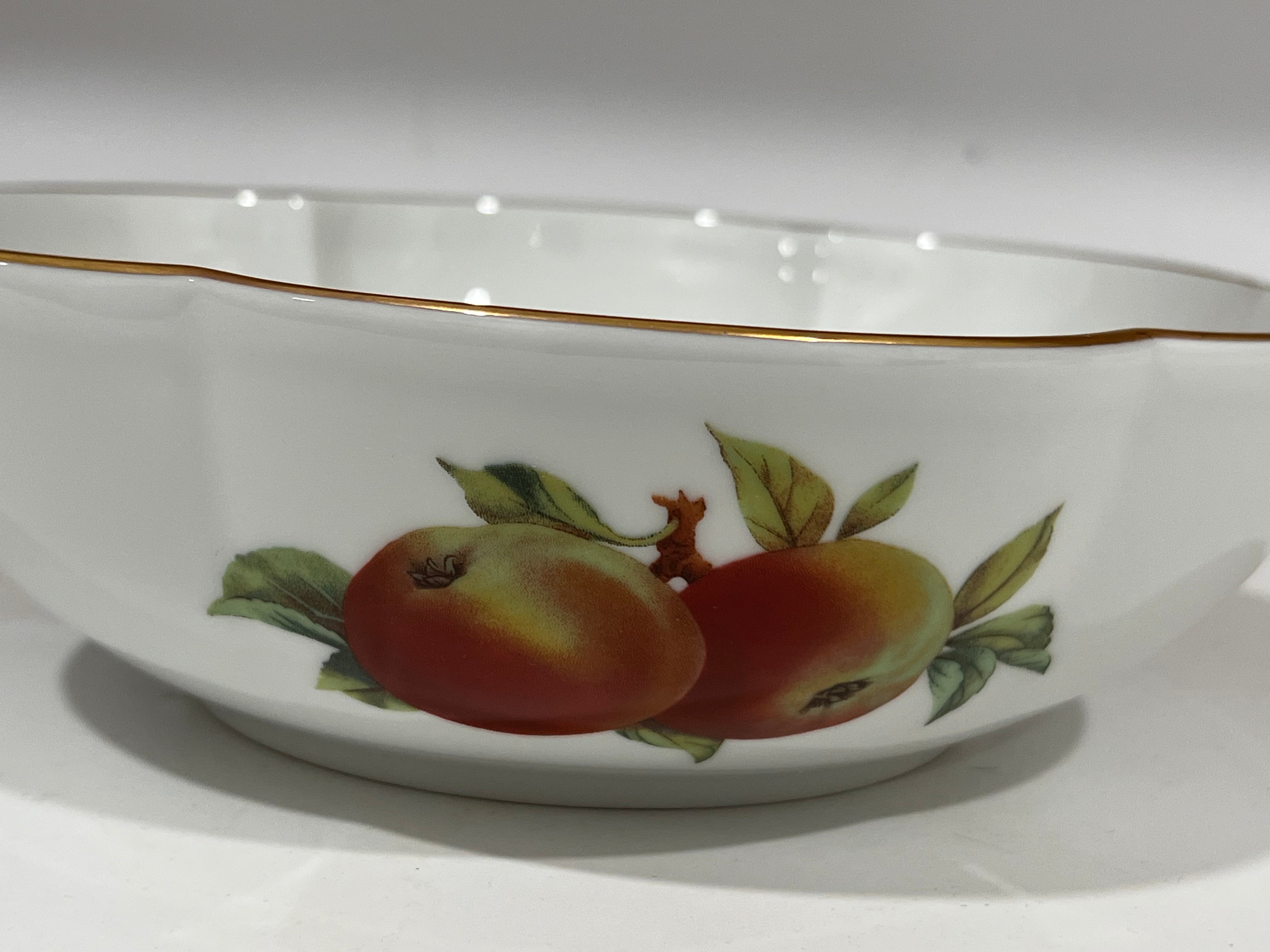 Royal Worchester Evesham Original Porcelain Fine China - Flower Shape Vegetable Bowl - Gold Trim - From England