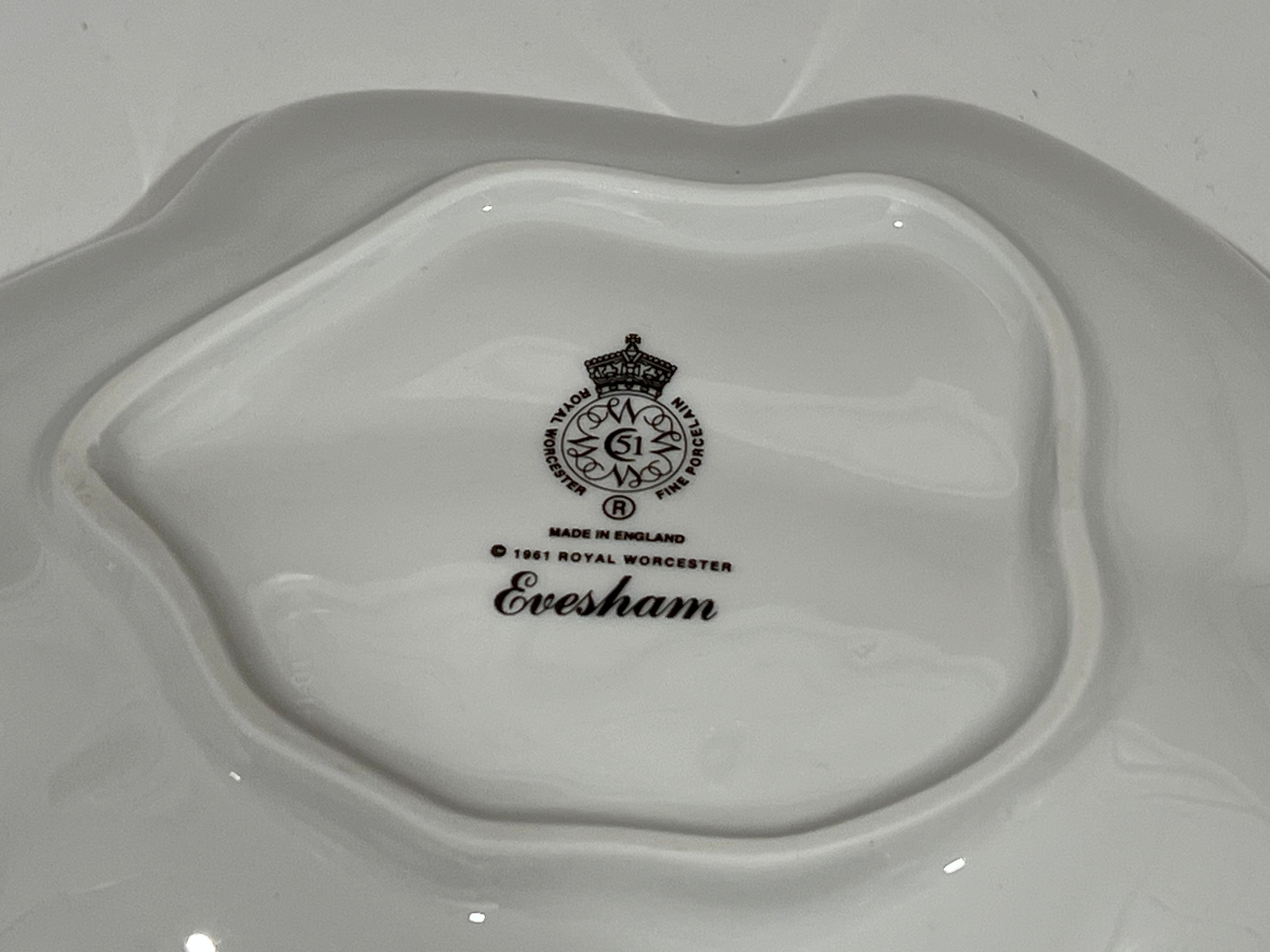 Royal Worchester Evesham Original Porcelain Fine China - Condiment Platter - Gold Trim - From England