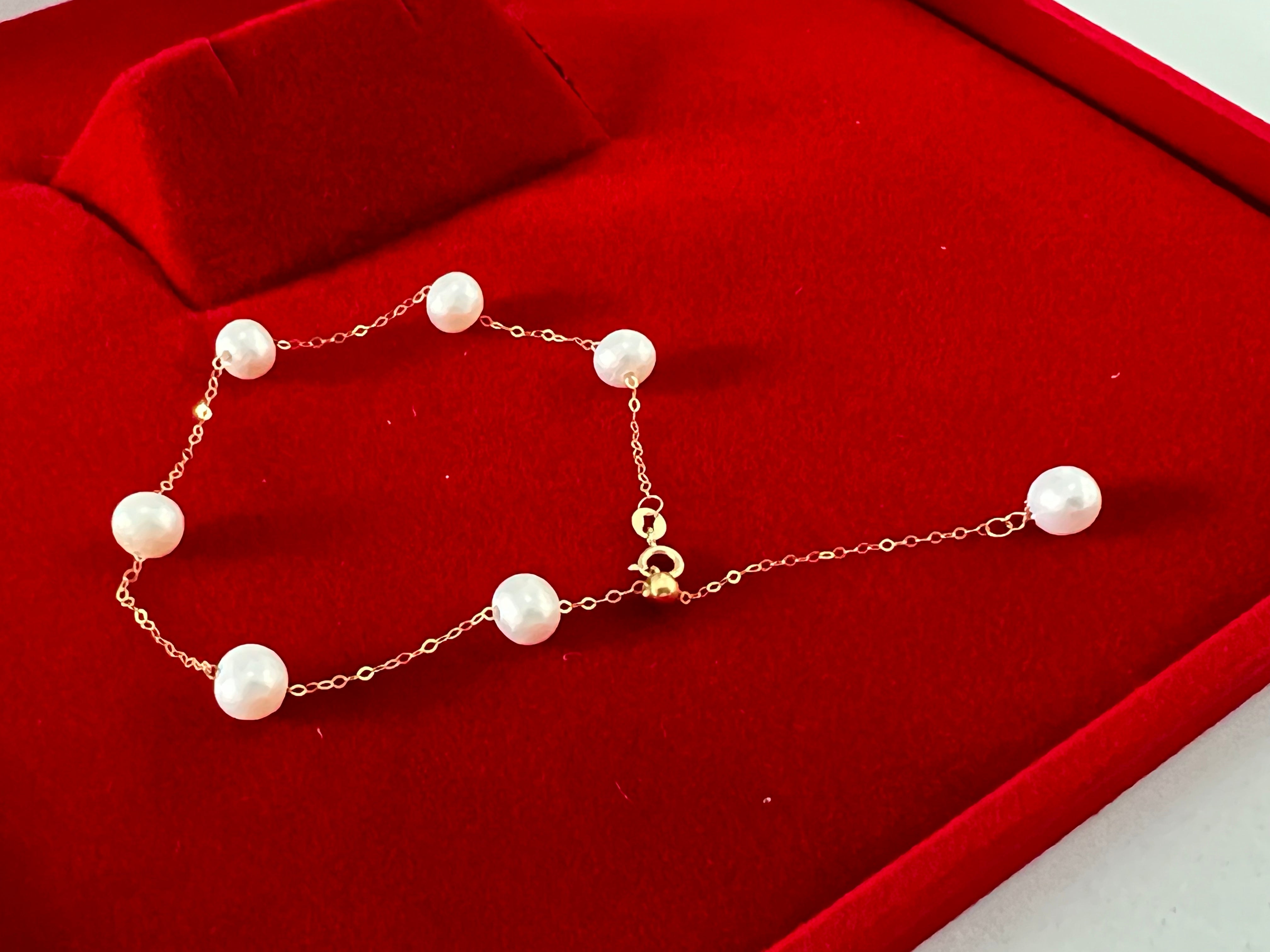 18k Pure Gold Luxury Fresh Water Cultured Pearl Necklace Set