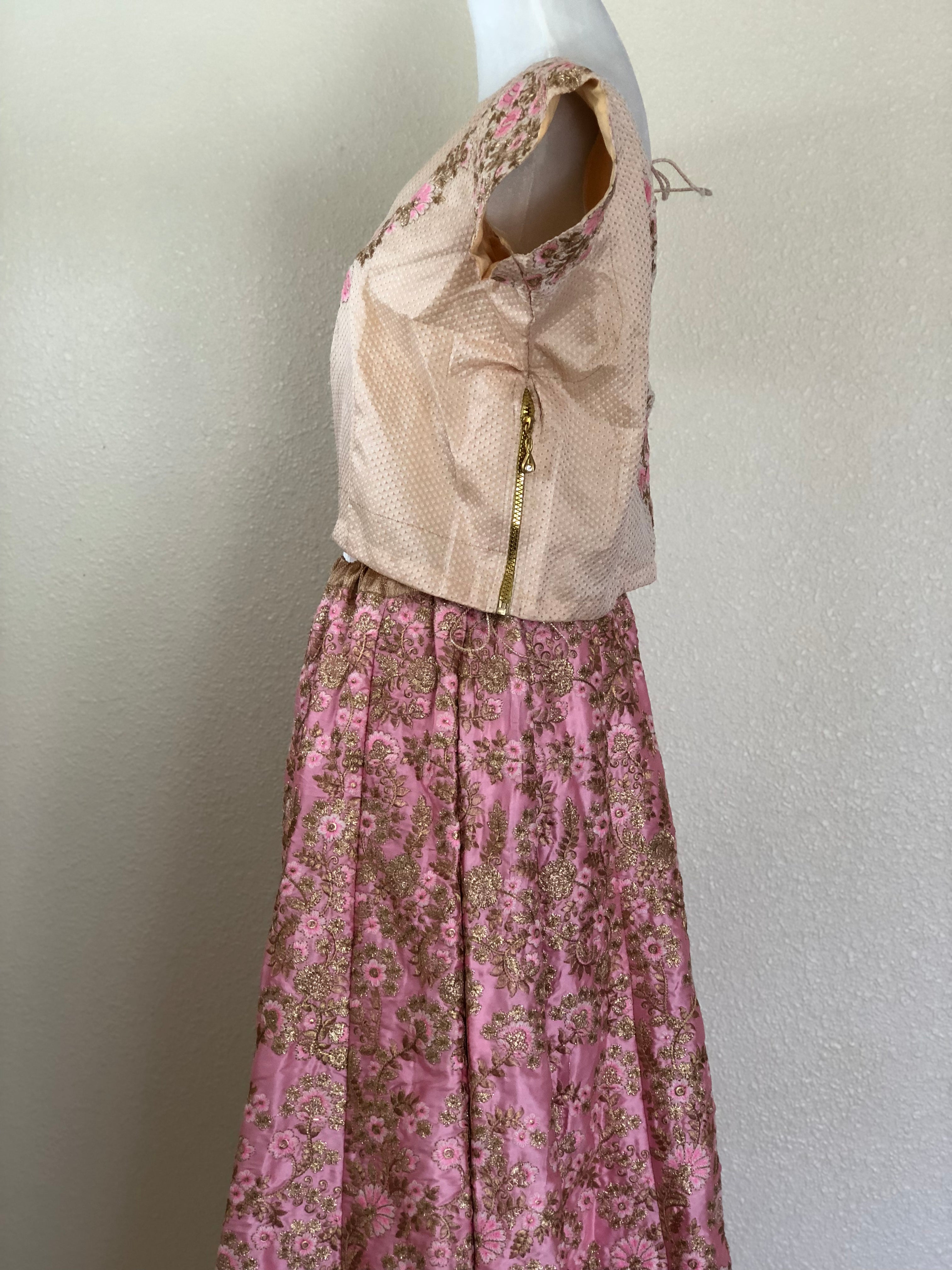 Pink Color - Satin Silk, Embroidered - Lehenga Choli Set