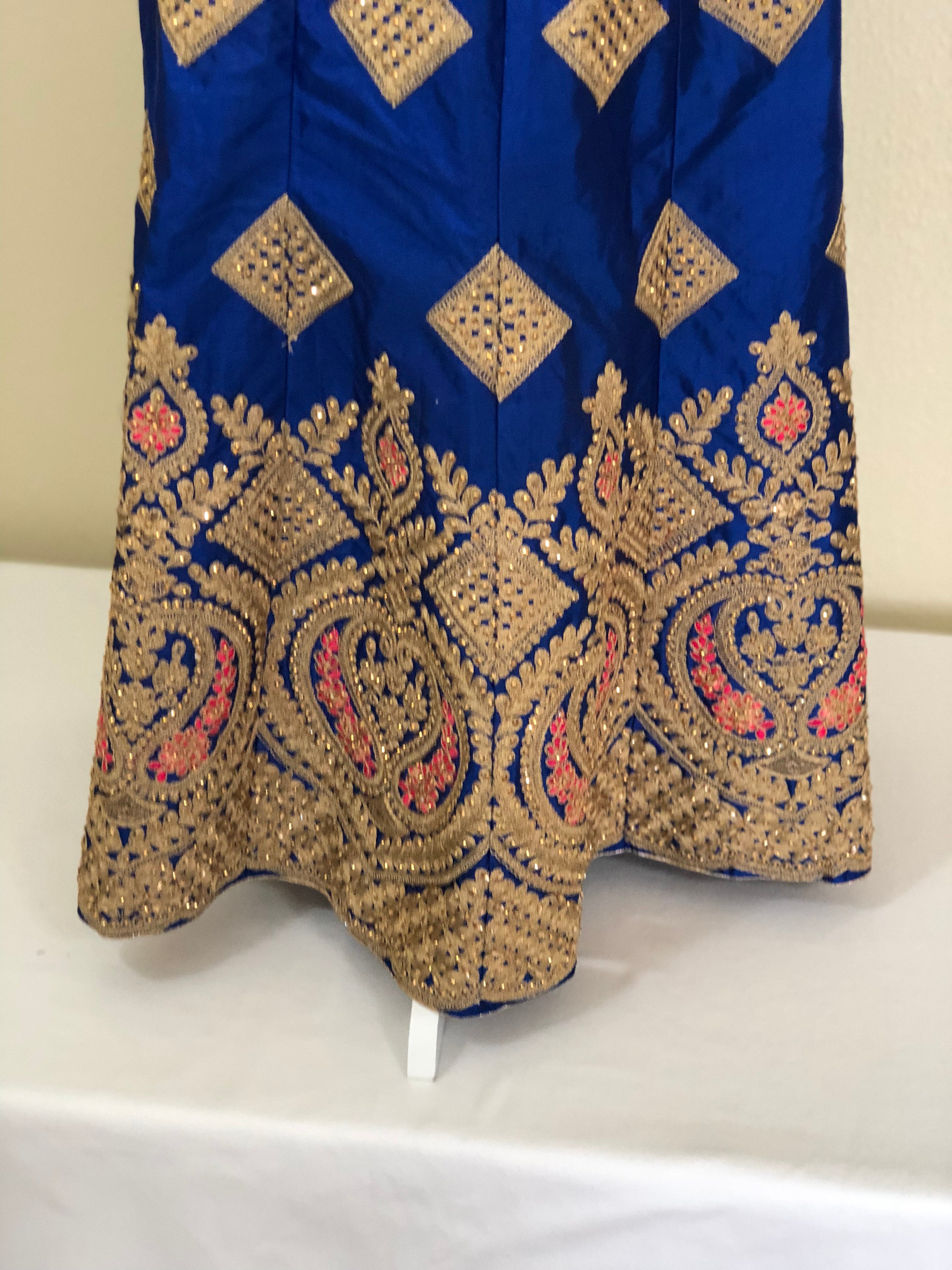 Blue Color - Raw Silk, Minakari, Embroidered - Classic Lehenga