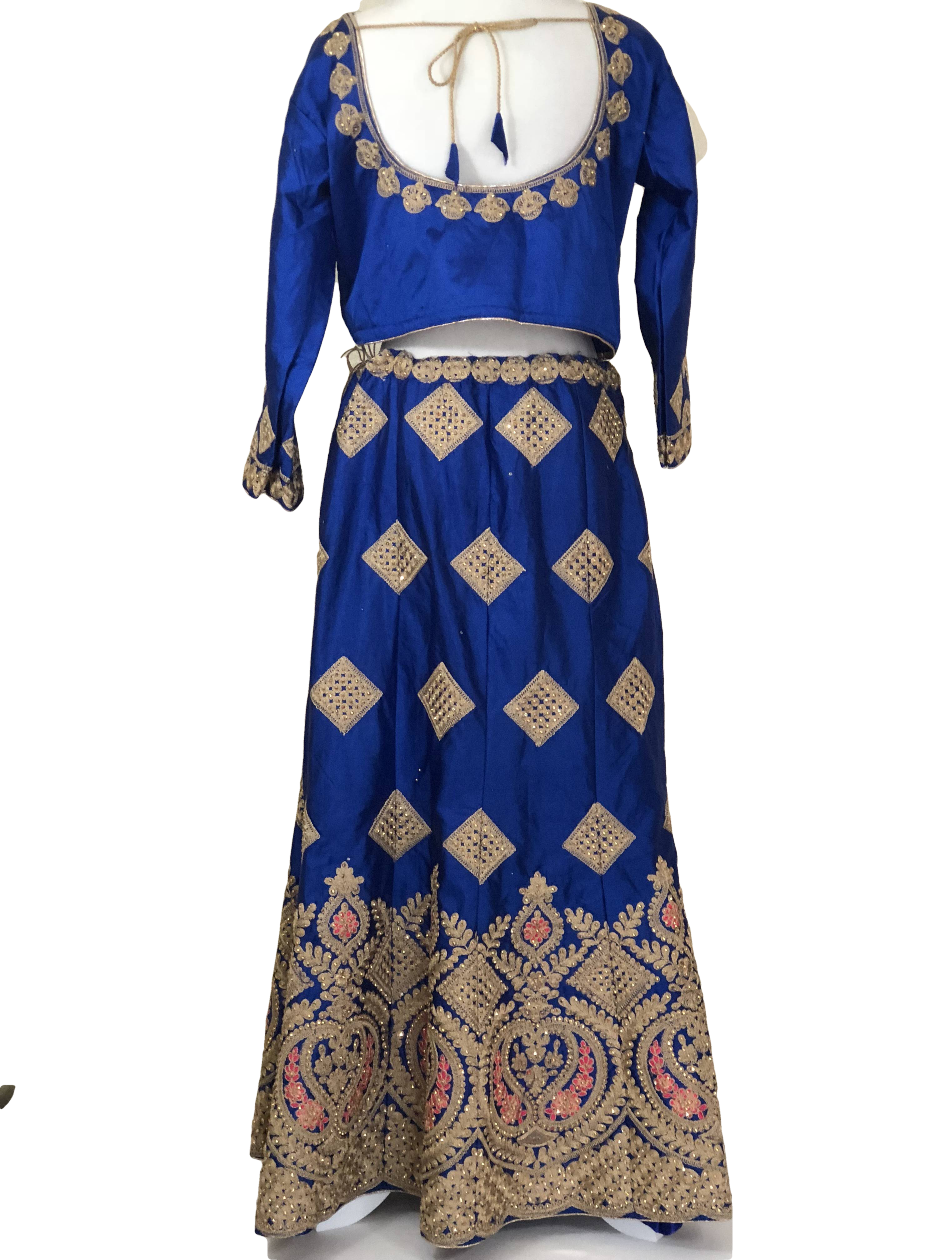 Blue Color - Raw Silk, Minakari, Embroidered - Traditional Classic A line Lehenga