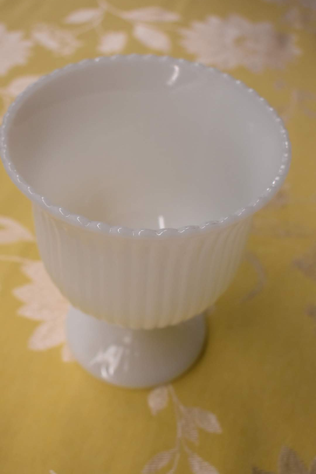 Porcelain Opaque Milk Glass - Collectible - Succulent plant Vase, Pedestal Chocolate Bowl