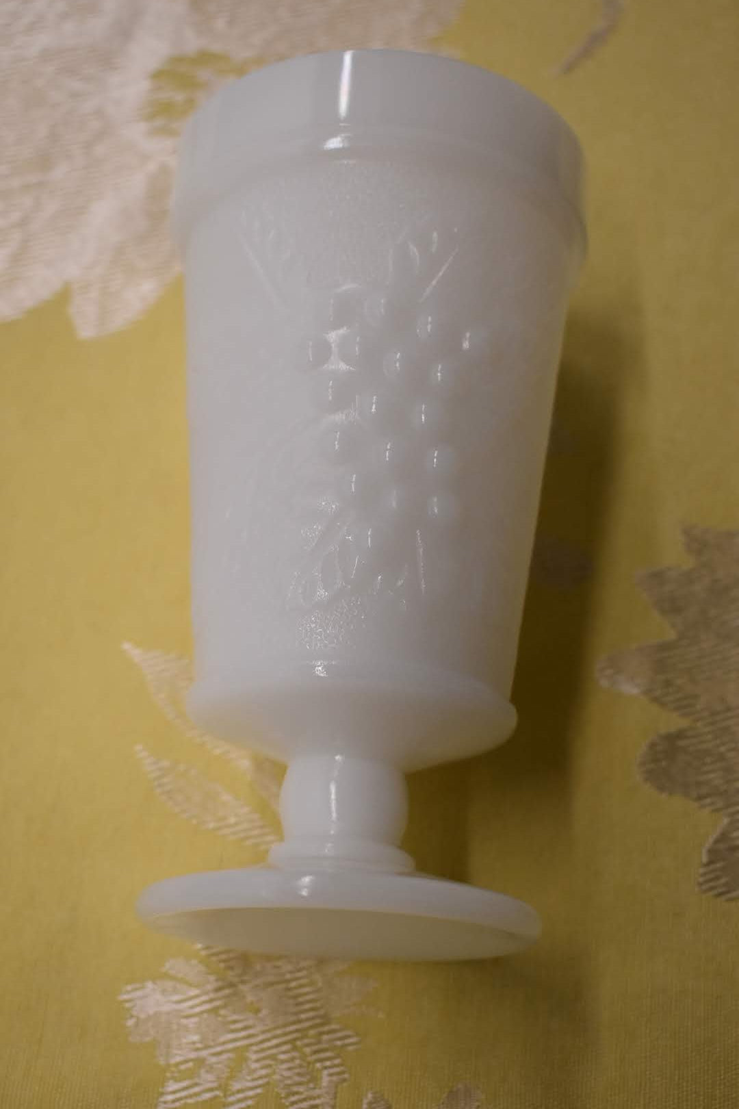 Porcelain Opaque Milk Glass - Grape Vine Emboss - Ice cream - Falooda - Sundae Cup