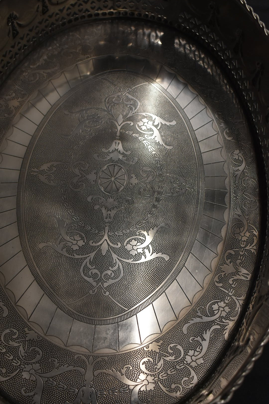 Engraved Pattern - Oversized Home Décor Tray - Steel - Home Décor