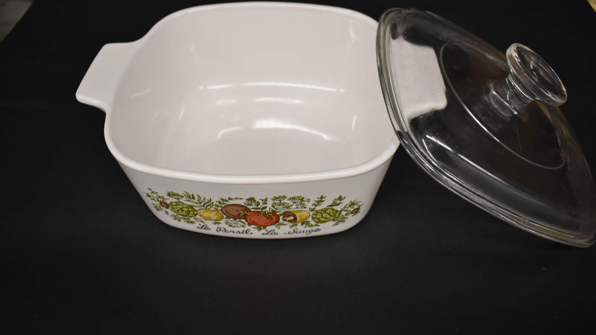 Spice Of Life - Corning Ware Casserole - Square Shape With Lid - Mid Century