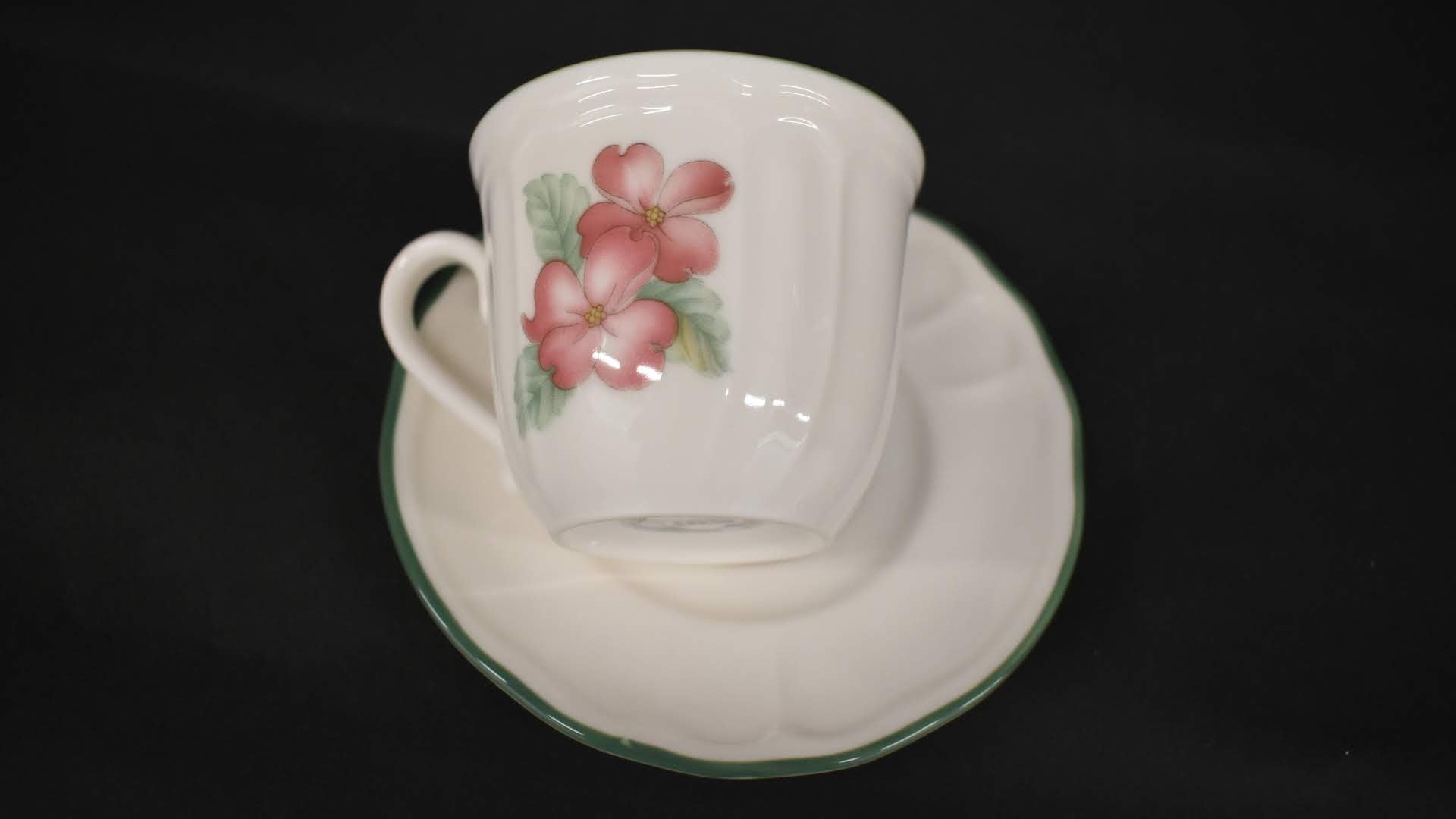 Epoch Flowers And Berries Pattern - Fine Porcelain China - Cup And Saucer
