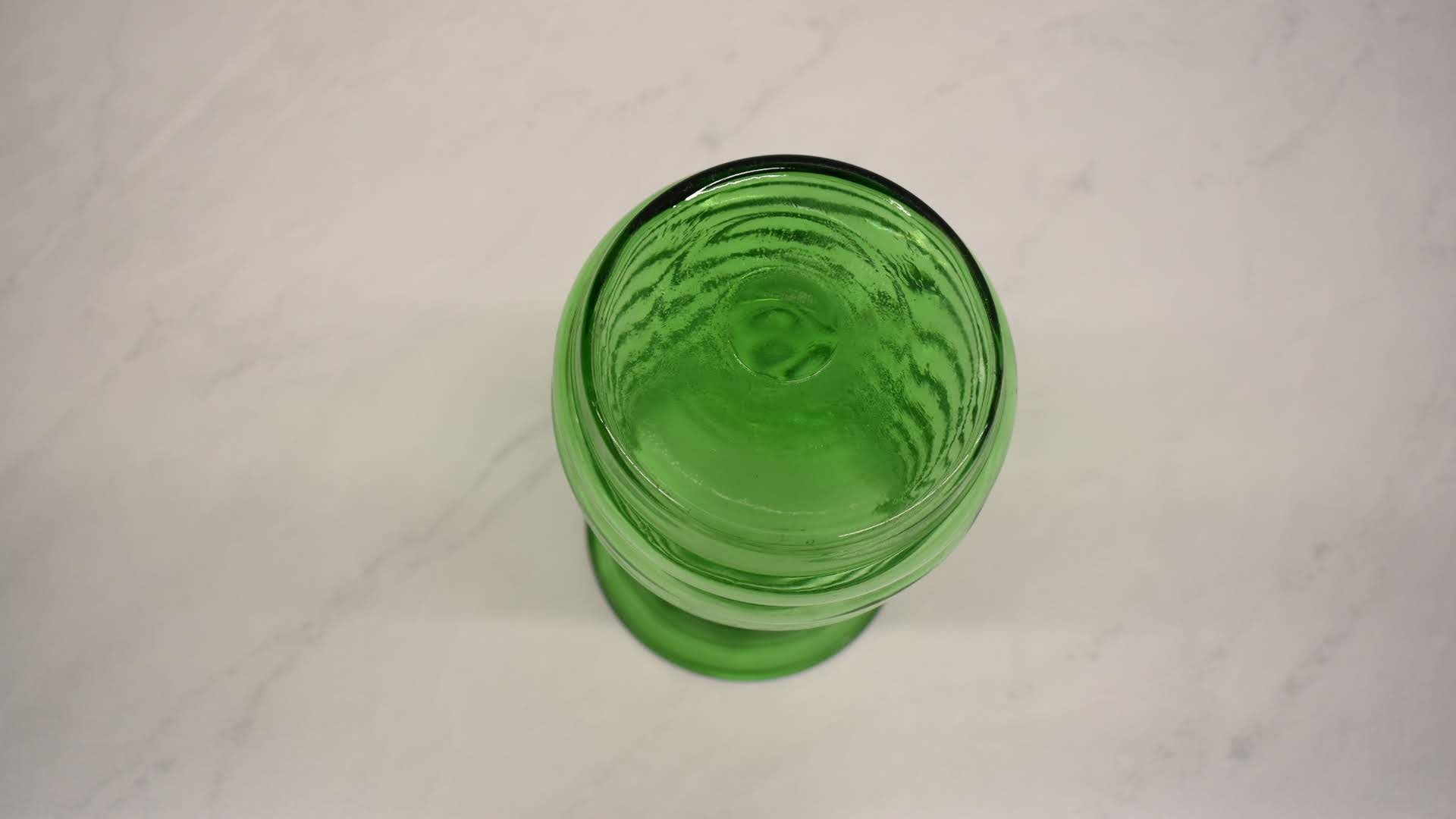 Crystal Glass - Green Color - Beehive Pattern Vase