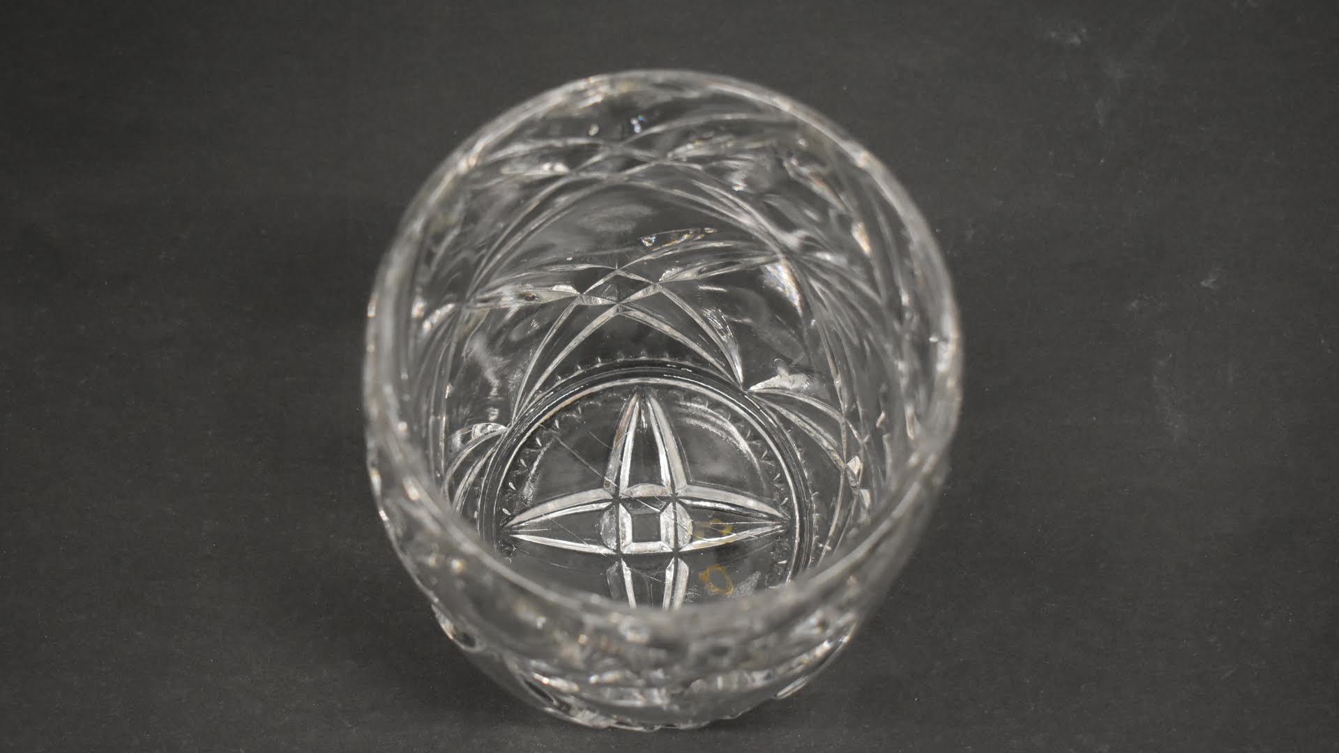 Crystal Glass Mid Century Wine Cooler- Ice Bucket - Diamond Pattern  - Home Decor