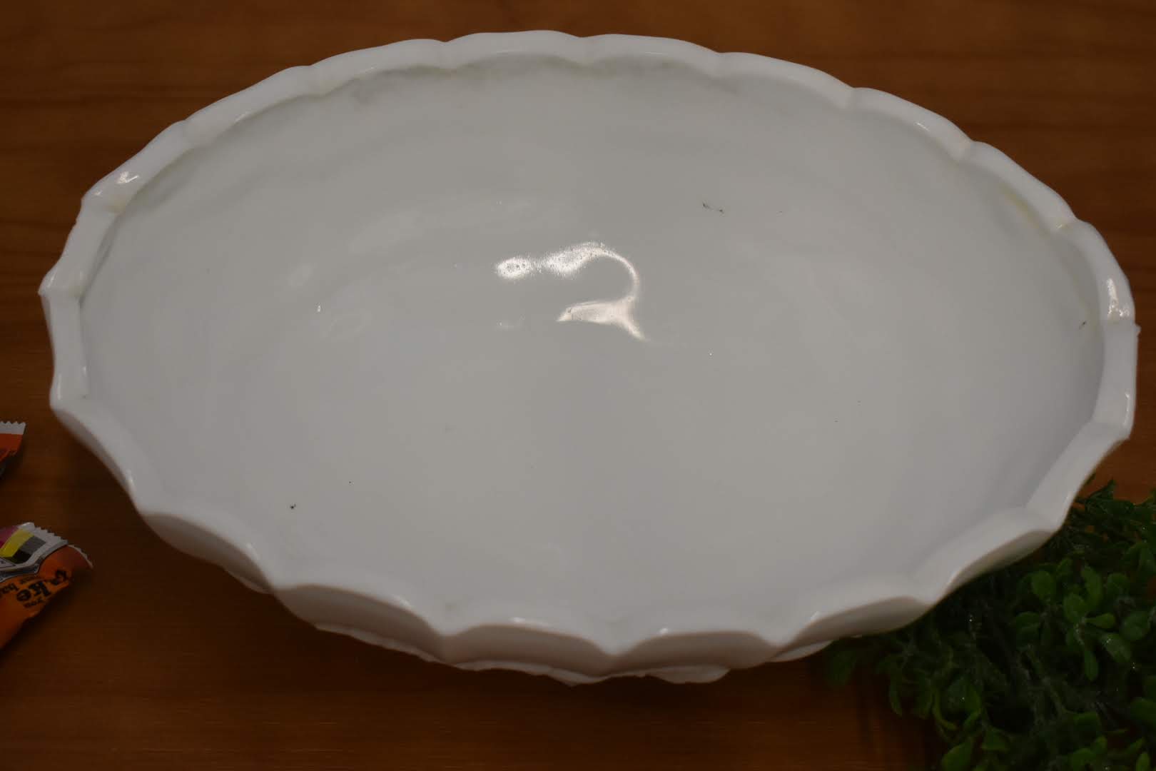 Porcelain Milk Glass - Grape Vine Emboss - Collectible - Chip, Cereal Bar Bowl