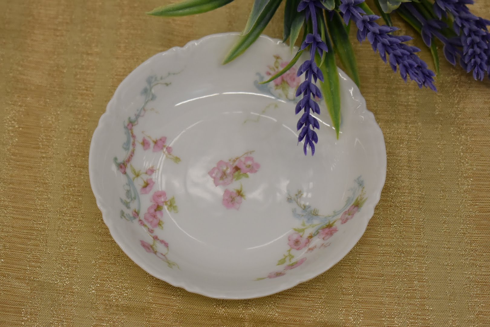 Limoges Haviland Fine Porcelain China - Condiment Bowl - Pastel Floral Pattern - From France