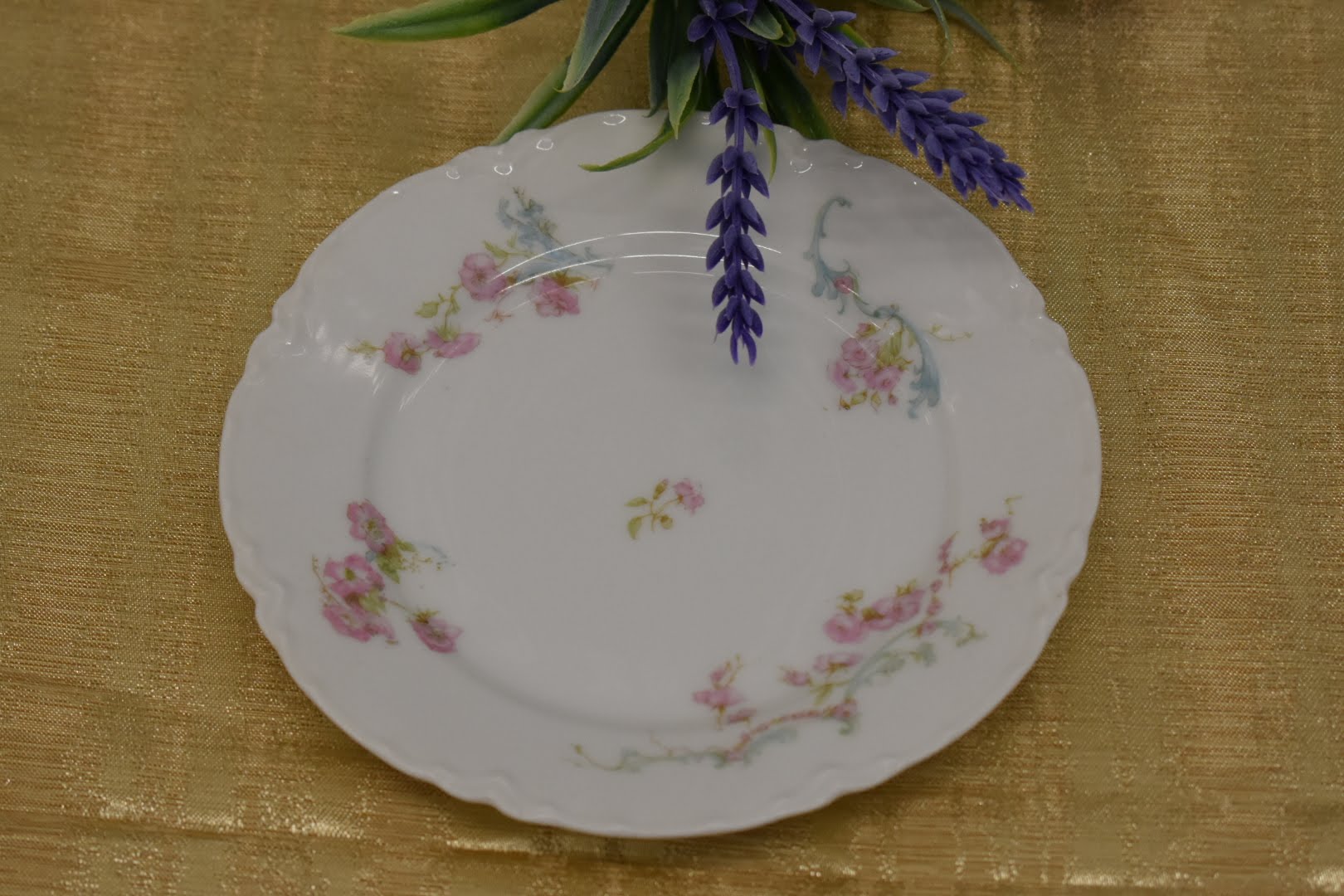 Limoges Haviland Fine Porcelain China - Condiment Plate - Pastel Floral Pattern - From France