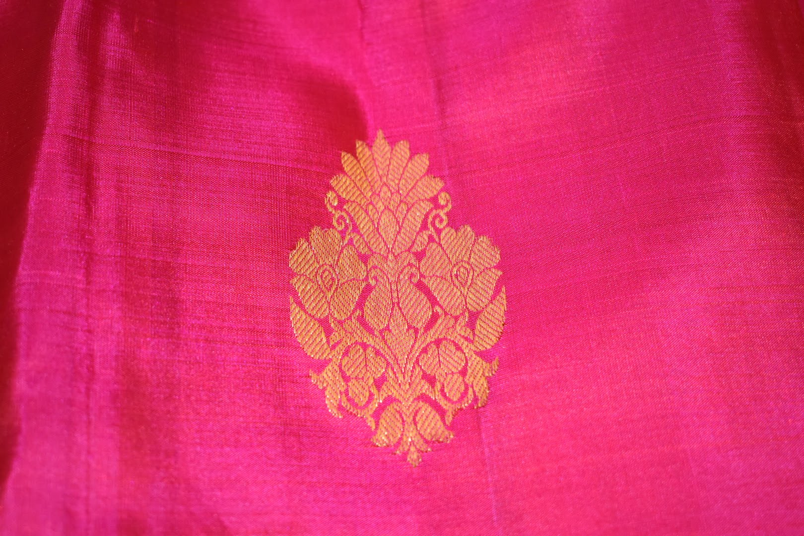 Pink Blue Two Tone Color - Pure Silk Saree - Silk Zari Thread Pattern