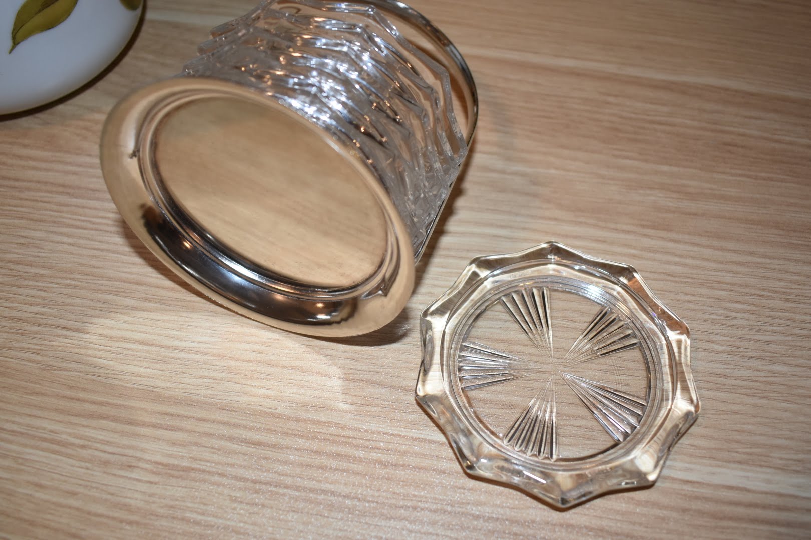 Crystal Glass Coasters - Mid Century - With Silver Plated Holder - Tray 1
