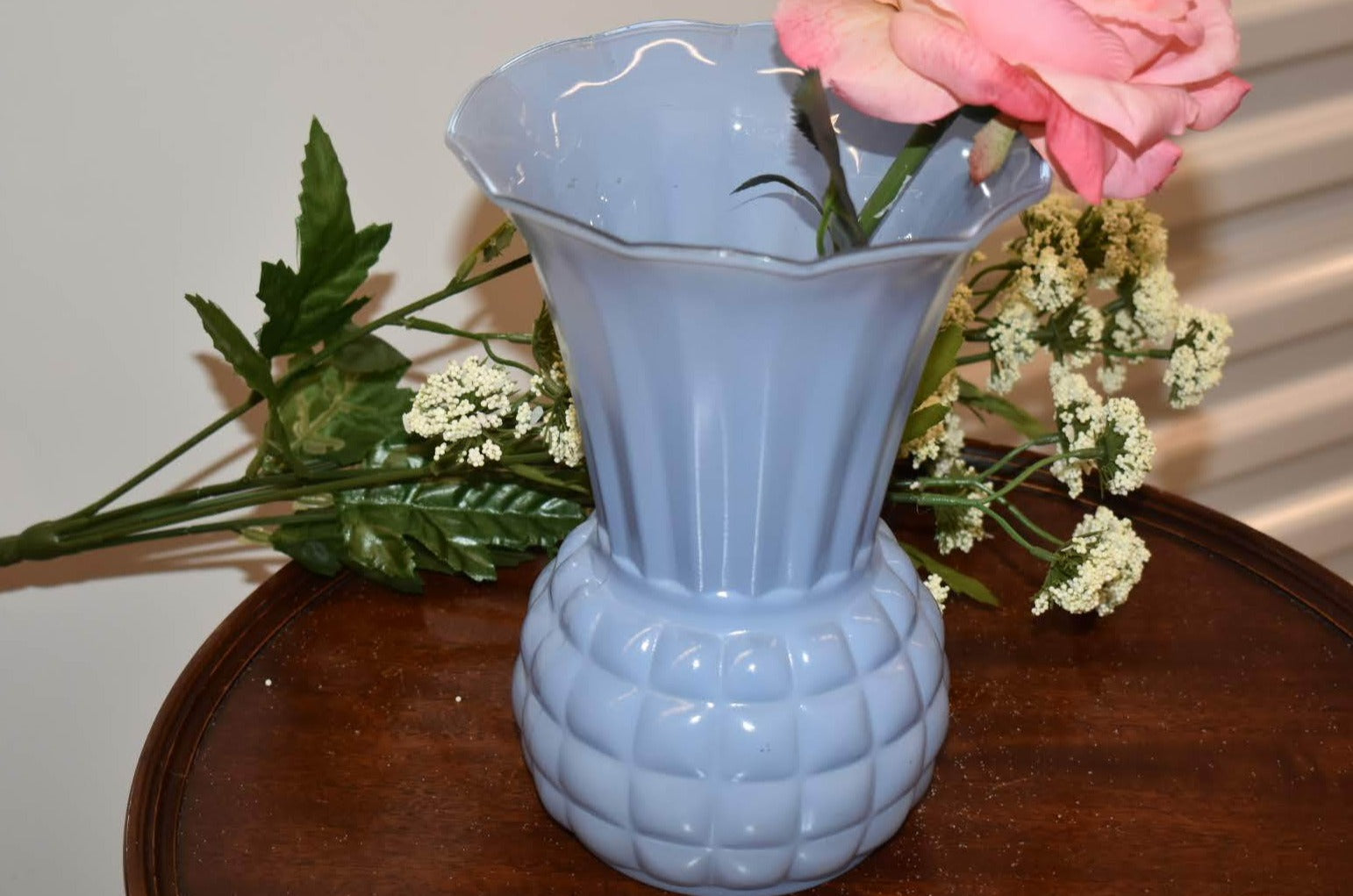 Porcelain Milk Glass - Tall Vase - Lilac Color