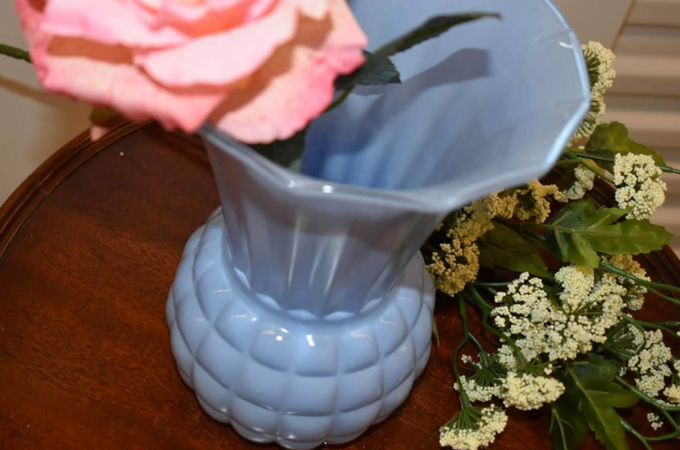 Porcelain Milk Glass - Tall Vase - Lilac Color