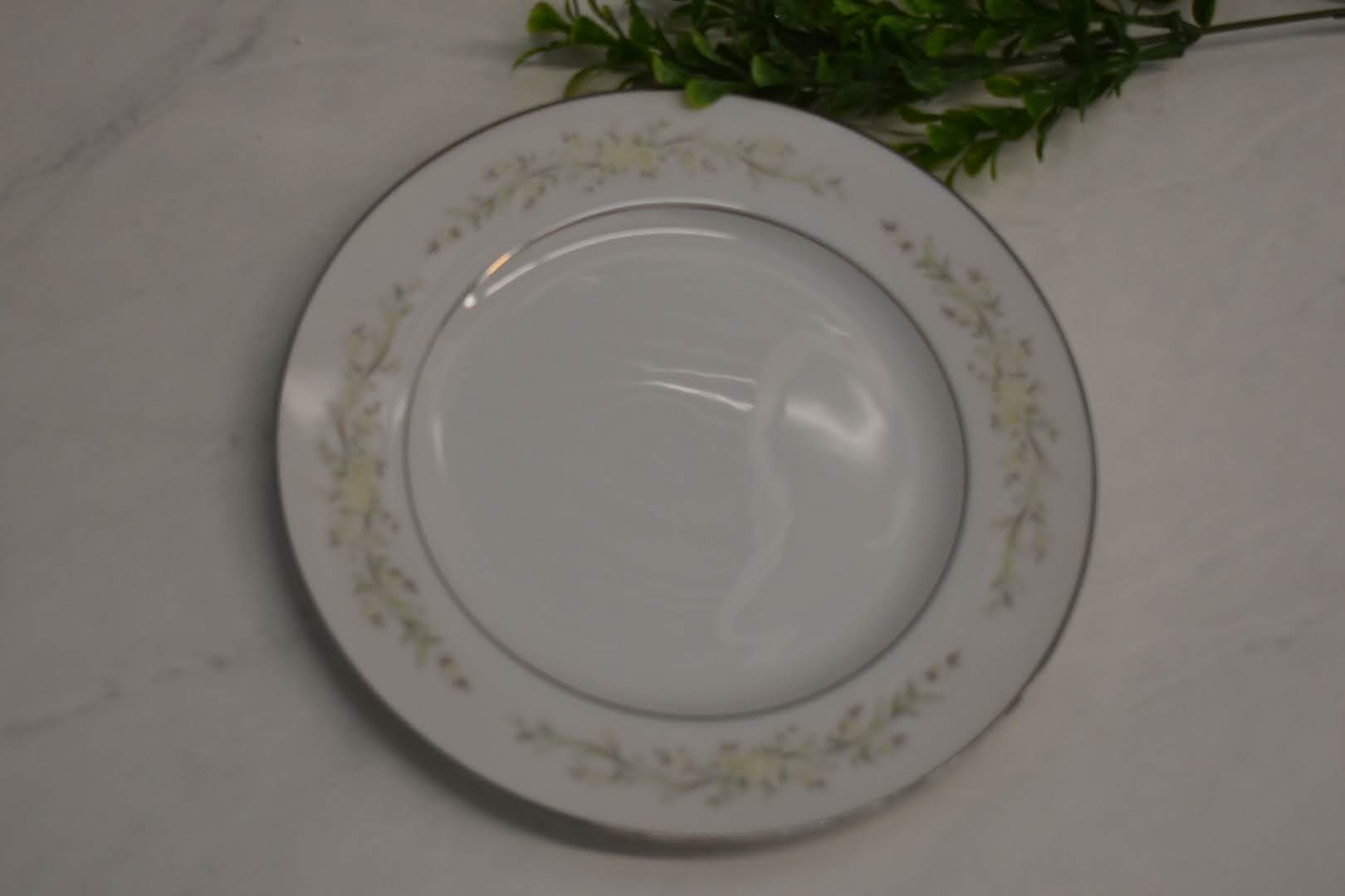 Four Crown China - Porcelain Fine China - Pastel Color - Small Plate Platter - Platinum Rim
