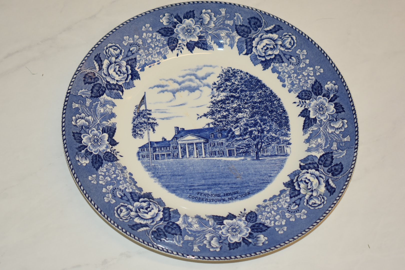 Spode Blue White Floral Design Ceramic Oriental Plate - Wall Decor - Table Decor - Antique- Spode