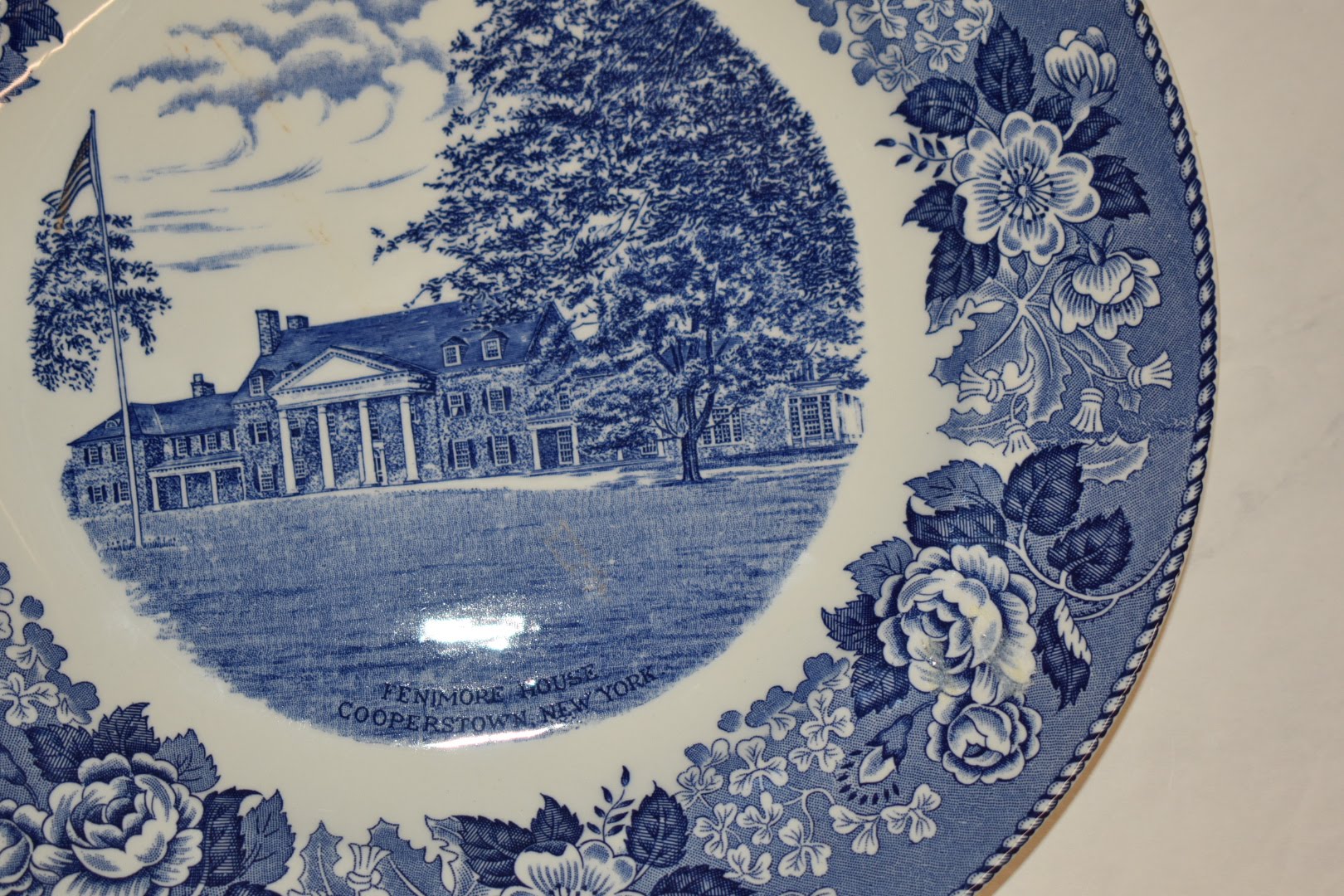 Spode Blue White Floral Design Ceramic Oriental Plate - Wall Decor - Table Decor - Antique- Spode