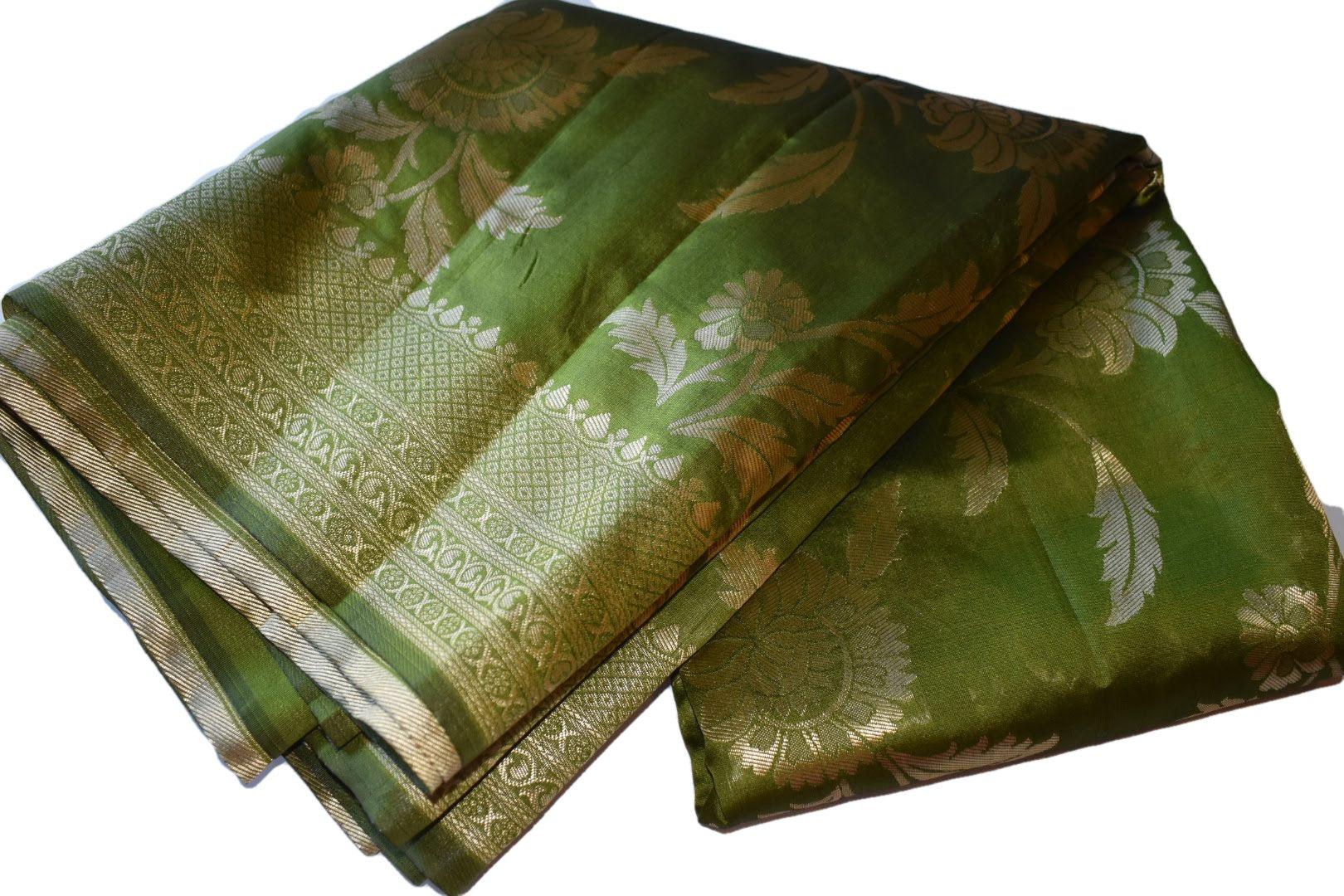 Green III Color - Banarasi Silk Saree with Tassels - Zari Thread Work