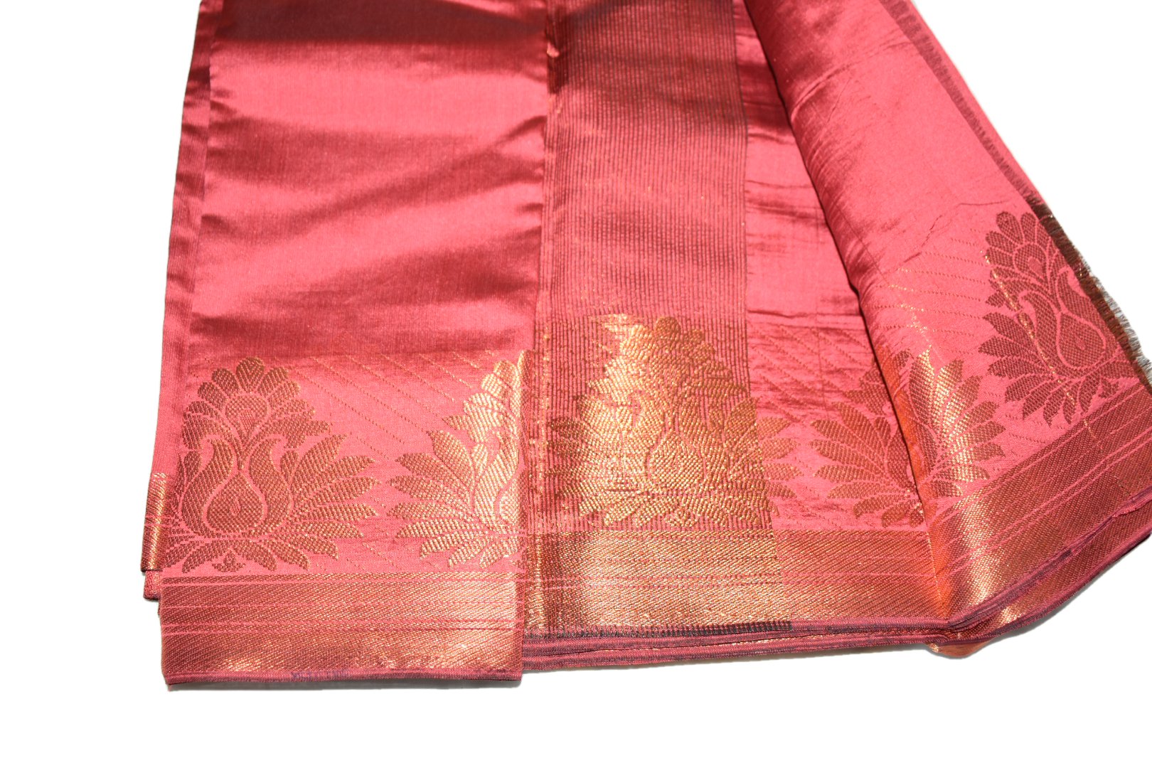 SF-Peach color Soft Lichi Silk saree