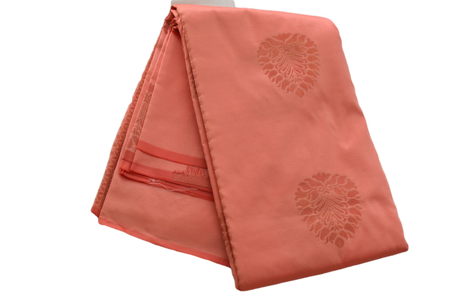 Peach Color - Silk Saree with  Zari Silk Thread border and Pallu - Copper Zari