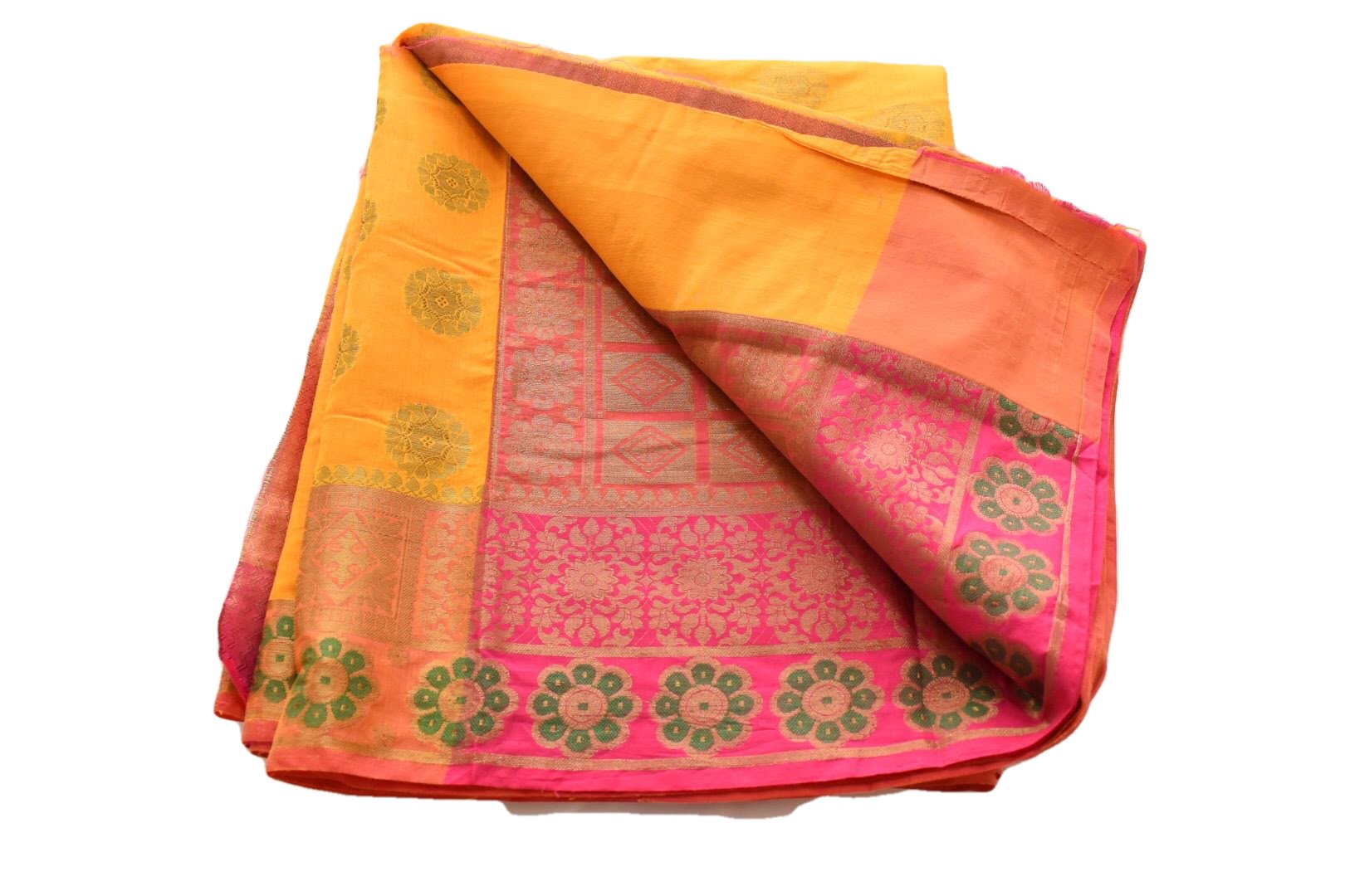 Yellow Gold Silk Cotton Saree - Ethnic Silk Zari Design - Rich and Stylish Look