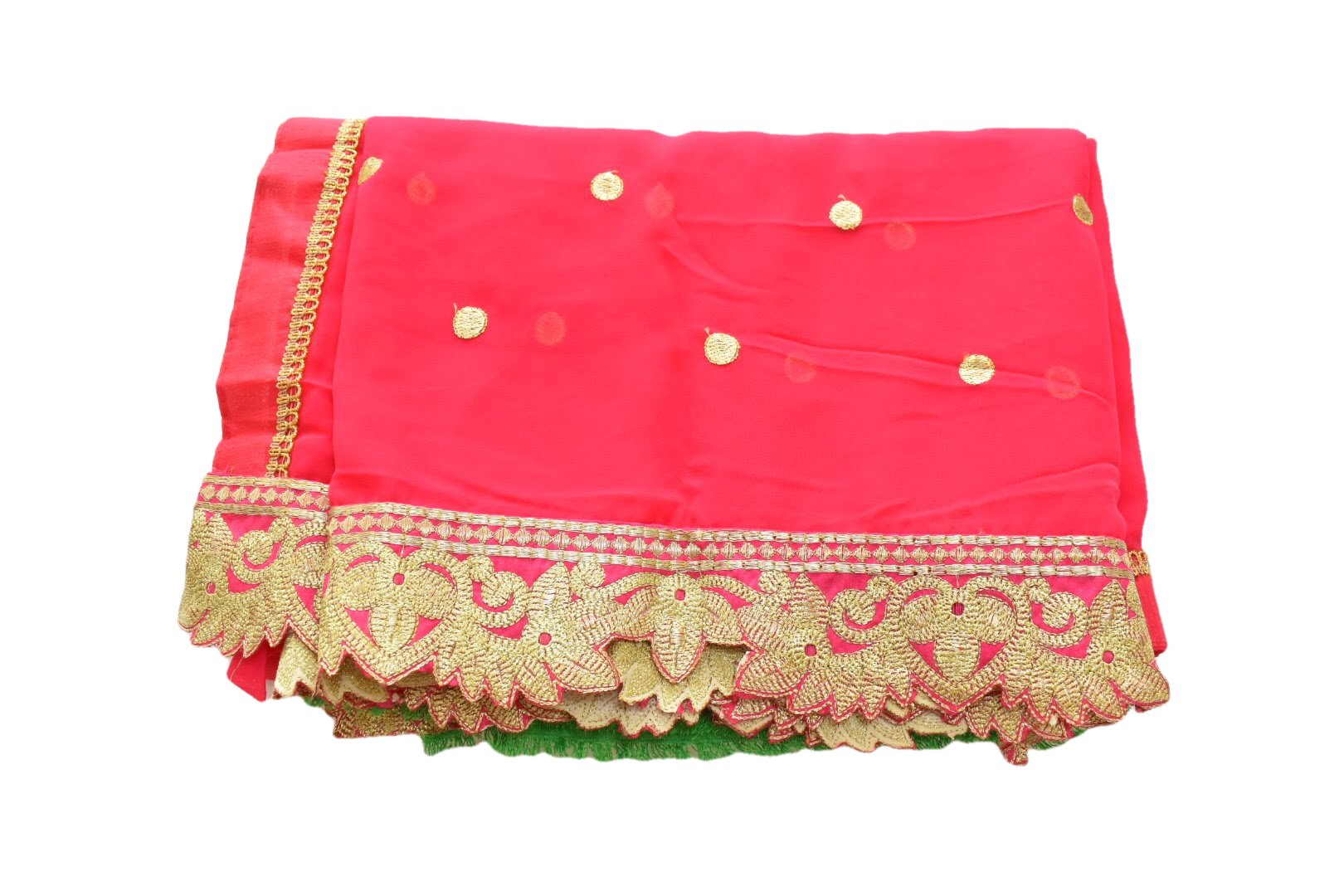 Pink Gold Color - Georgette Saree - Zari Thread Embroidery