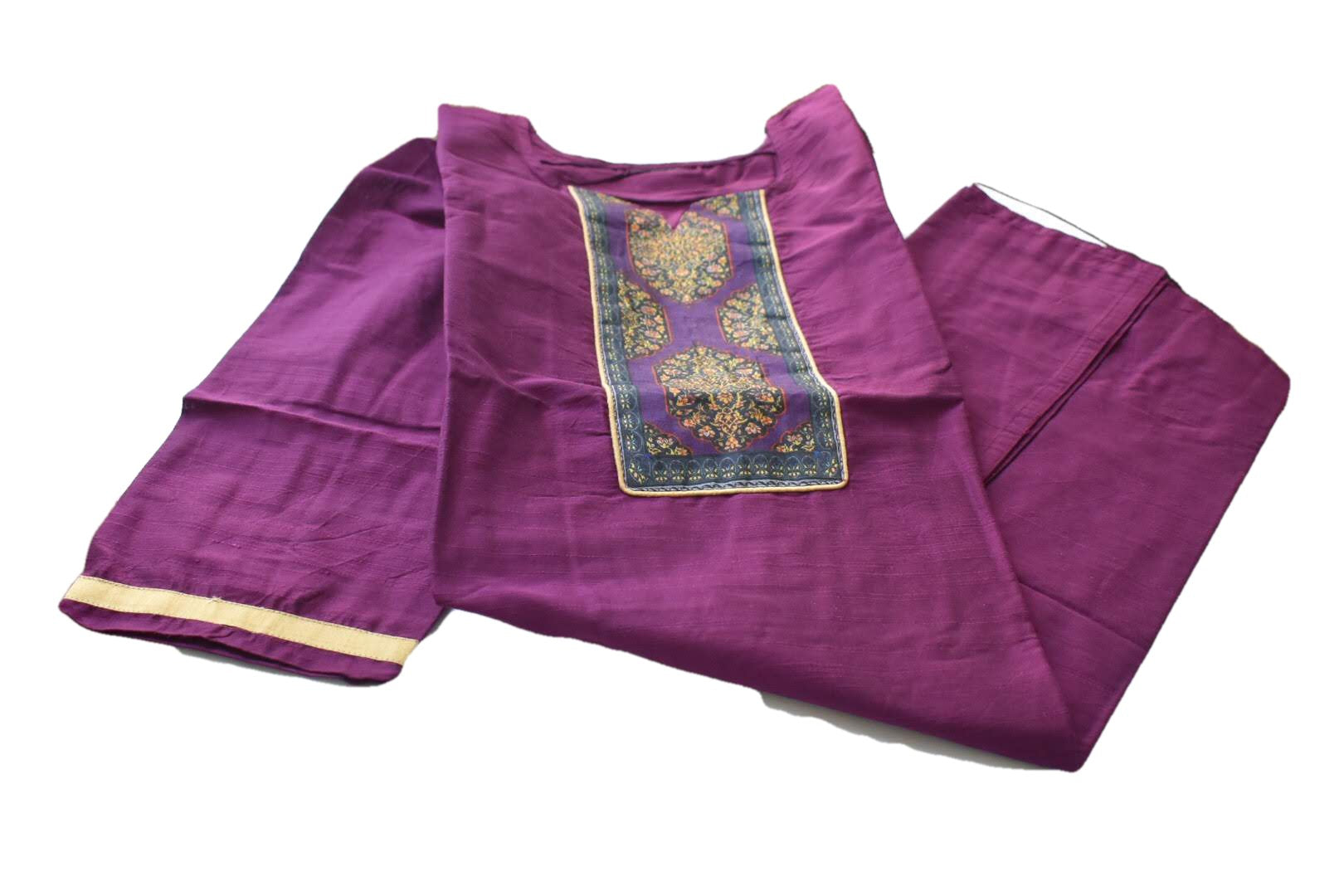 Purple Color - Pure Raw Silk Kurti Size Small/Medium - 30/32, Junior size. Big Girls size - 18 plus