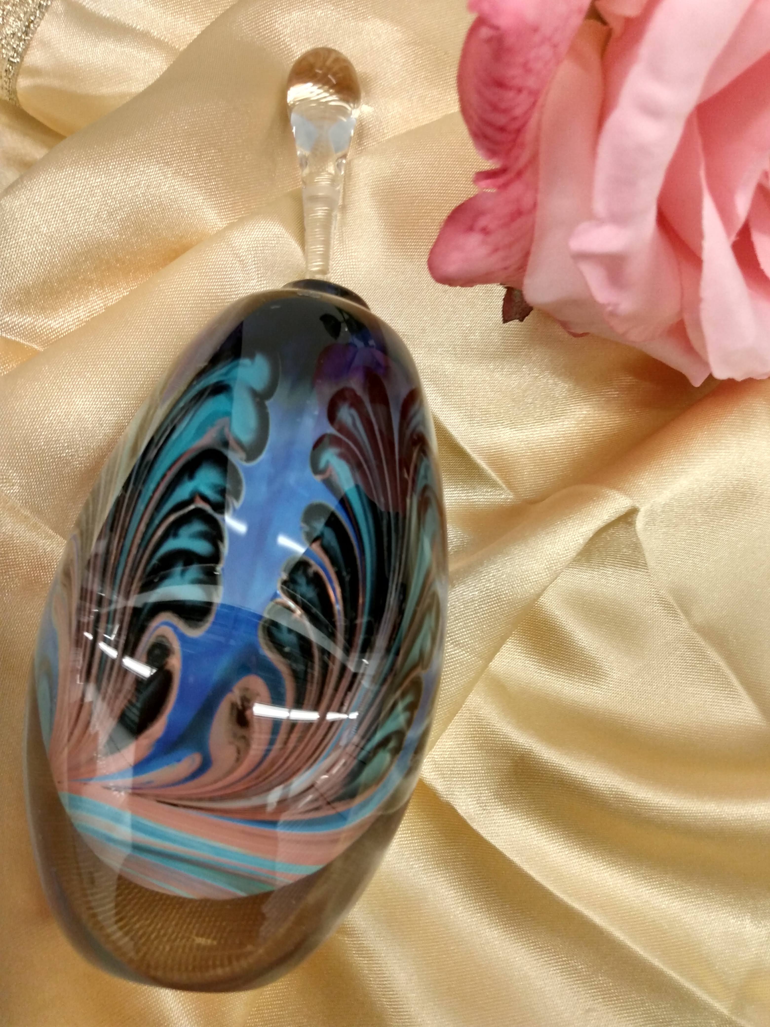 Blown Glass Art Perfume Bottle - Home Décor