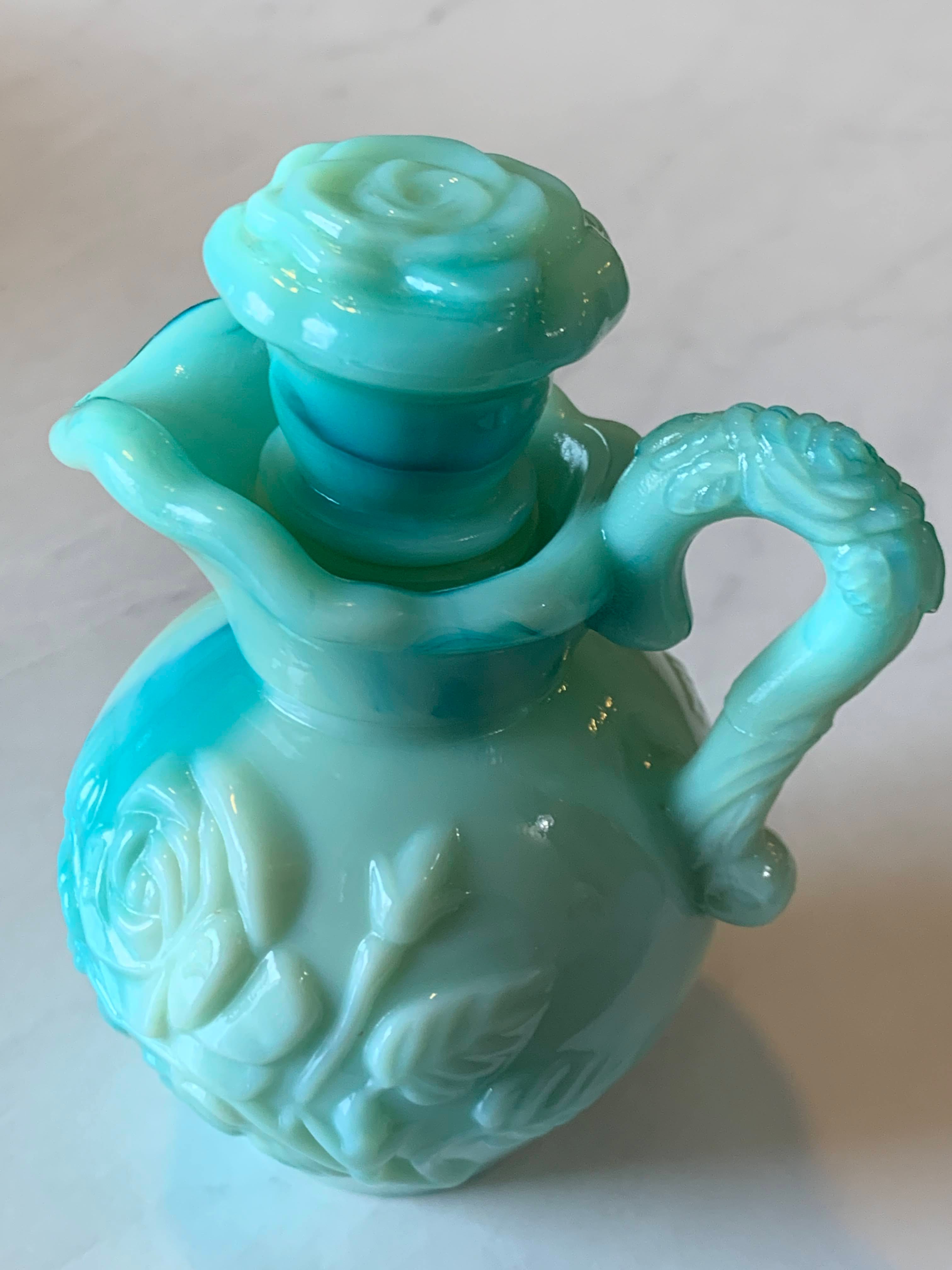 Porcelain Opaque Milk Glass - Collectible - Turquoise Blue Color - Brand New, Classy - Avon