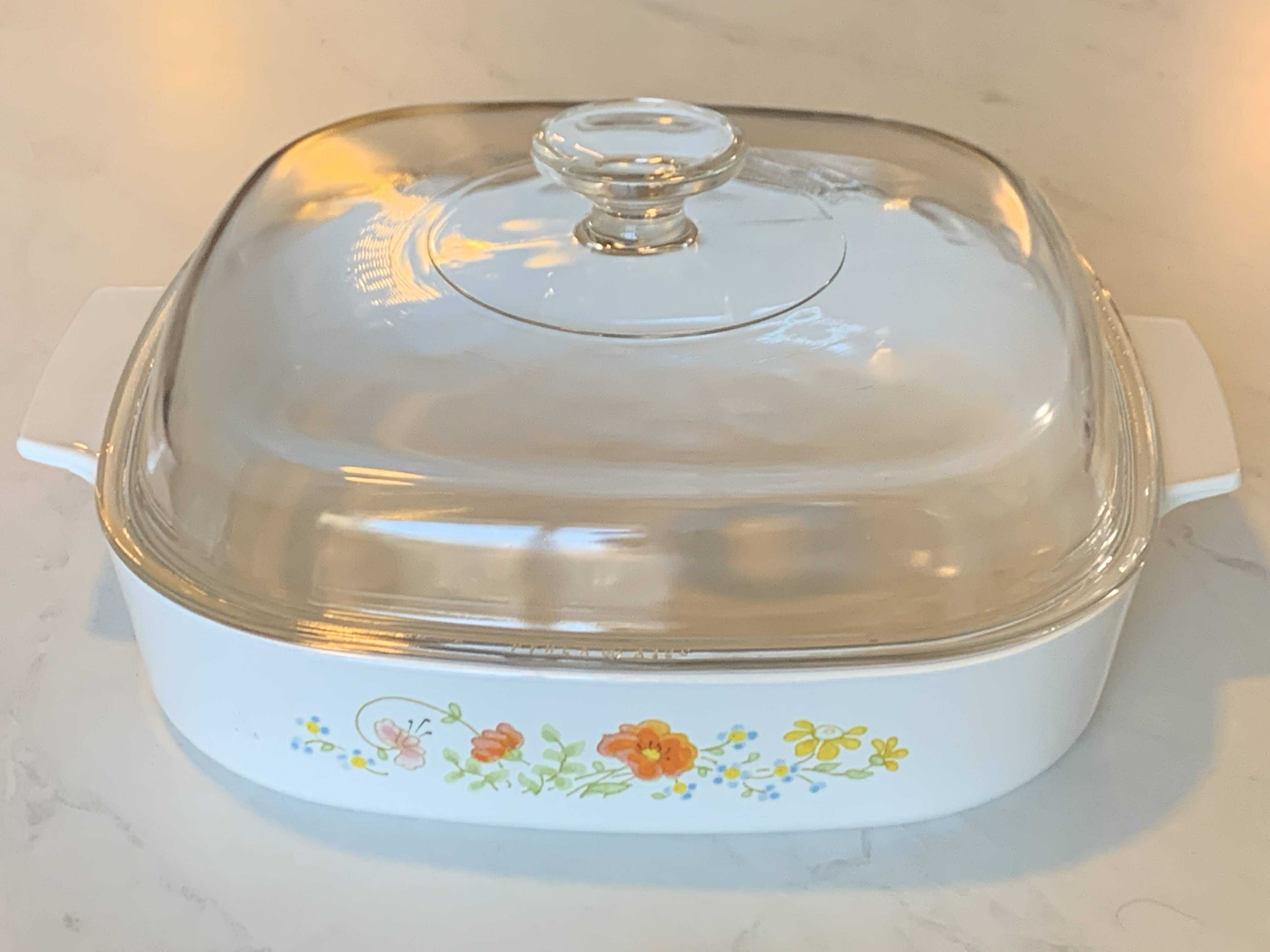 Wild Flower Bouquet 3 - Corning Ware Casserole - Square Shape With  lid