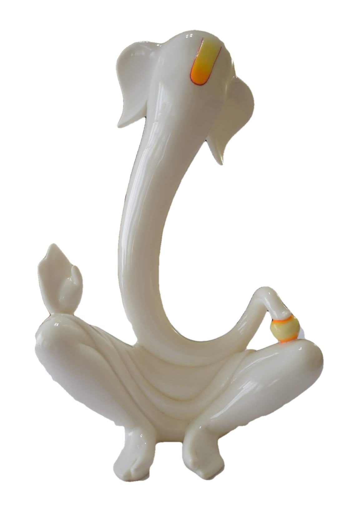 White Color - Lord Ganesha Statue - Porcelain Fibre Glass - Home Decor