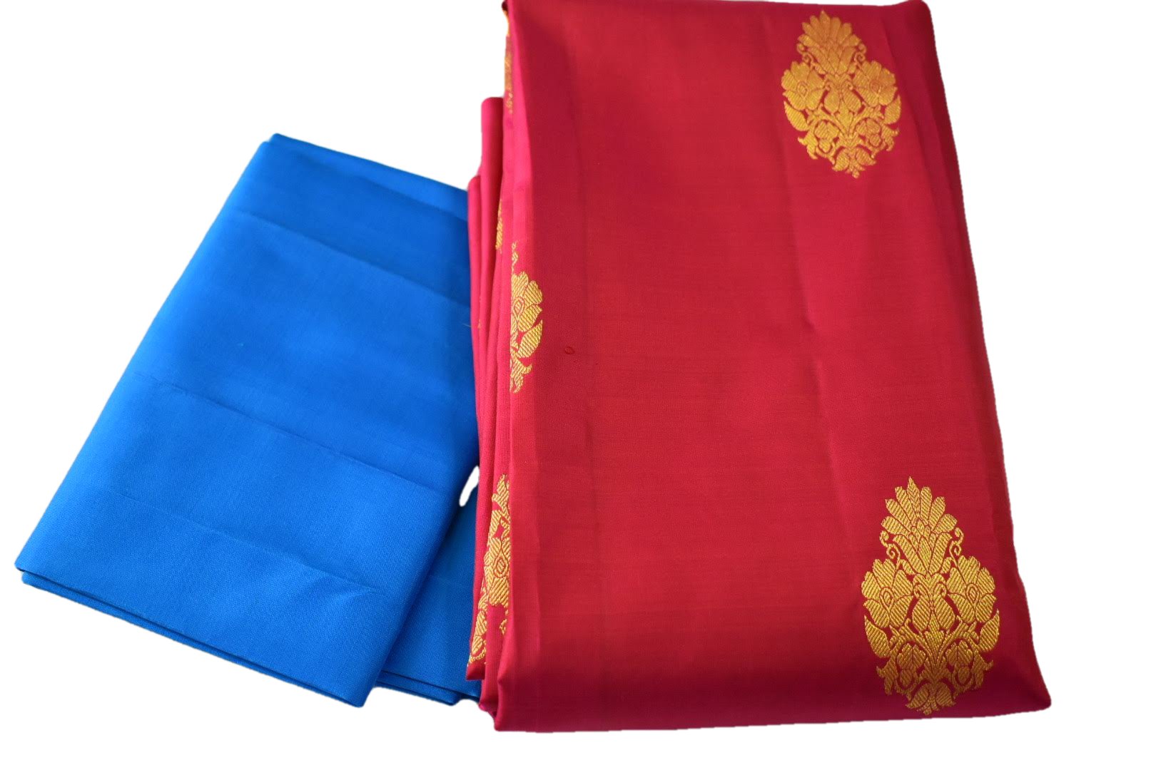 Pink Blue Two Tone Color - Pure Silk Saree - Silk Zari Thread Pattern