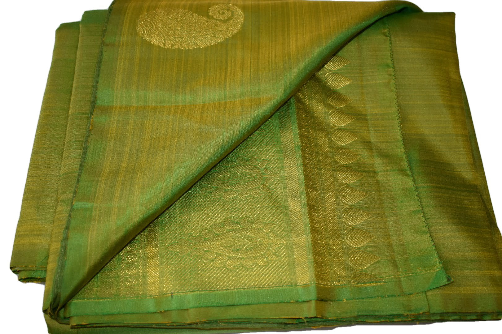 Green Two Tone Color - Pure South Silk Saree - Silk Zari Thread Pattern