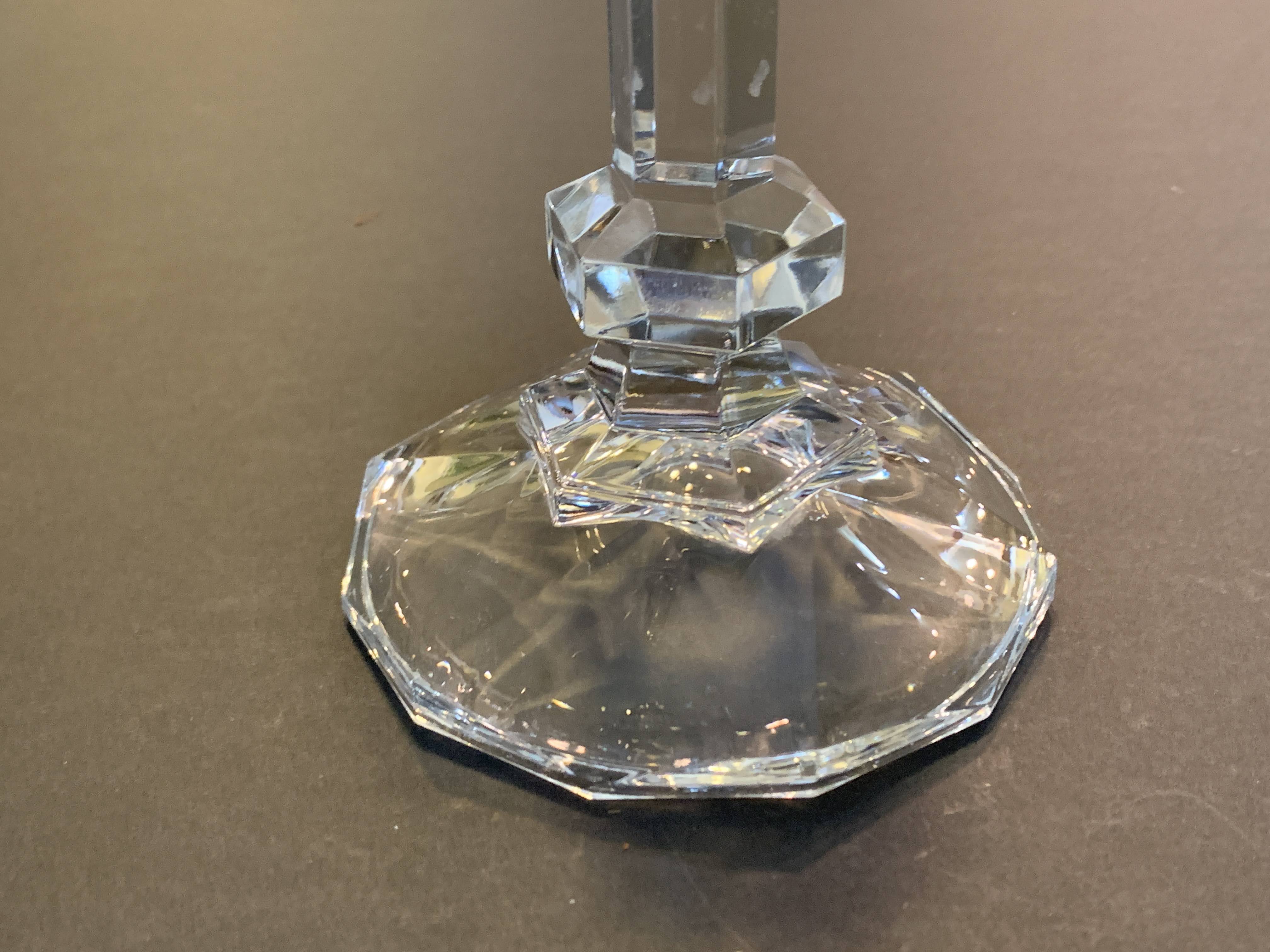 Crystal Glass - Mid Century Candle Stick Holder - Home Décor