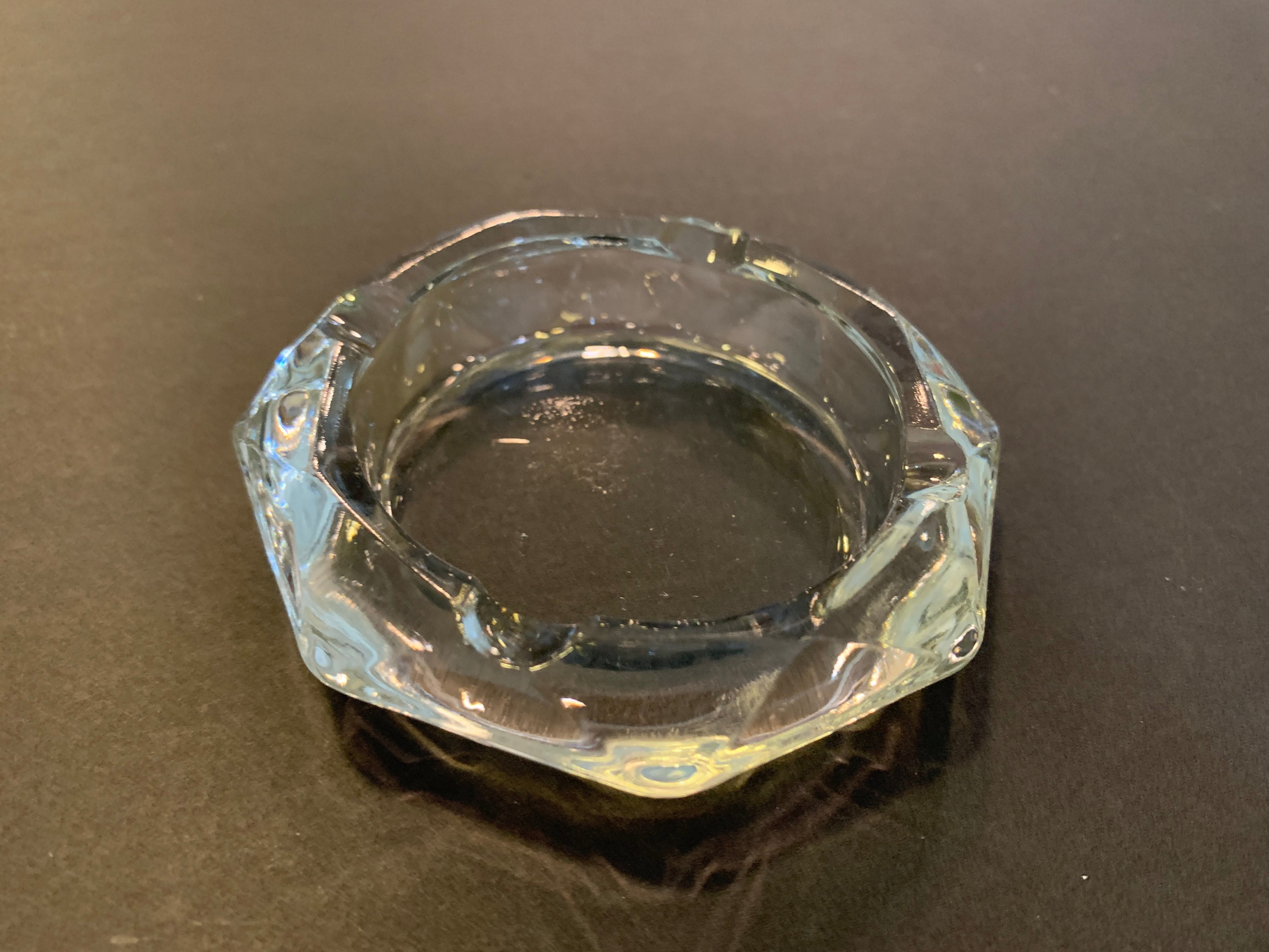 Crystal Glass Coaster - Mini Ashtray Mid Century Glass - Table Home Decor
