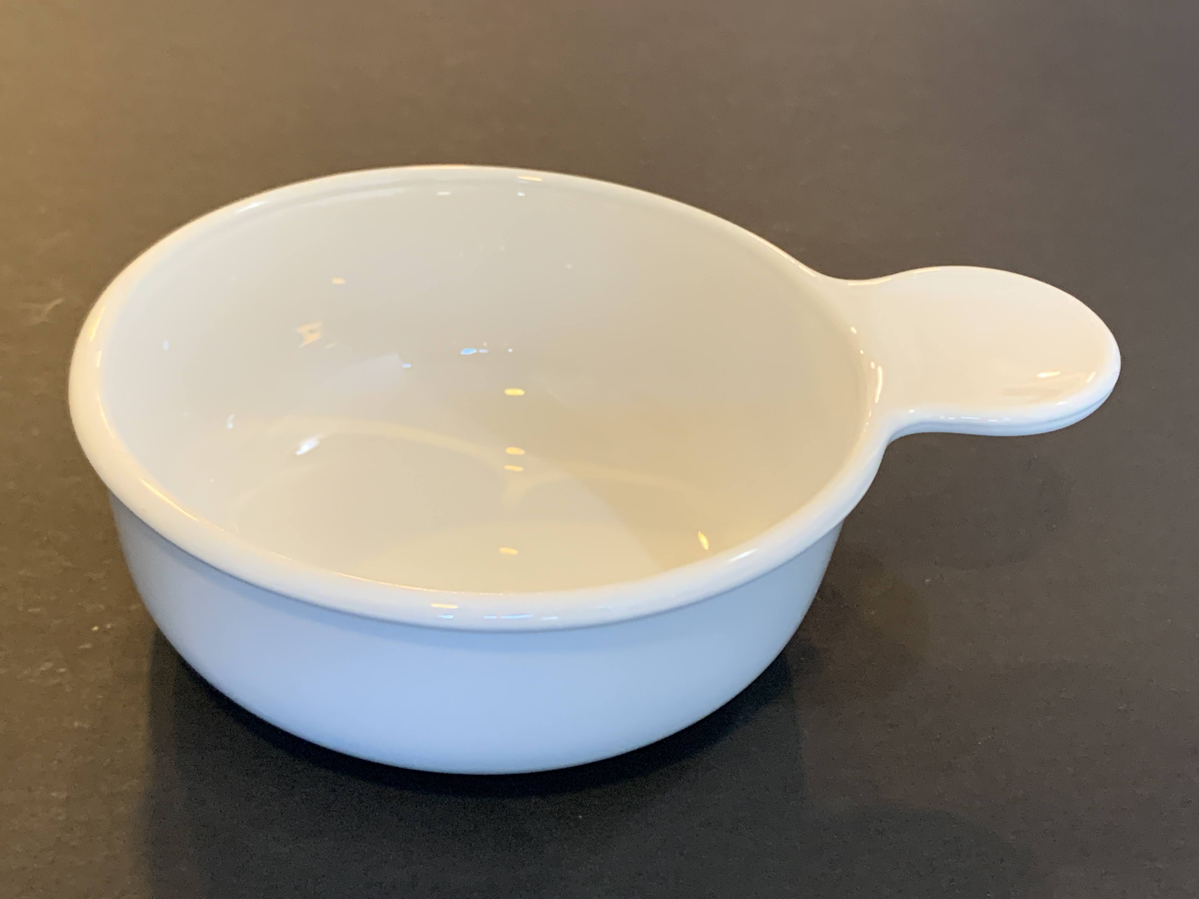 White Color - Corning Ware Condiment Bowl - Round Shape With Handle