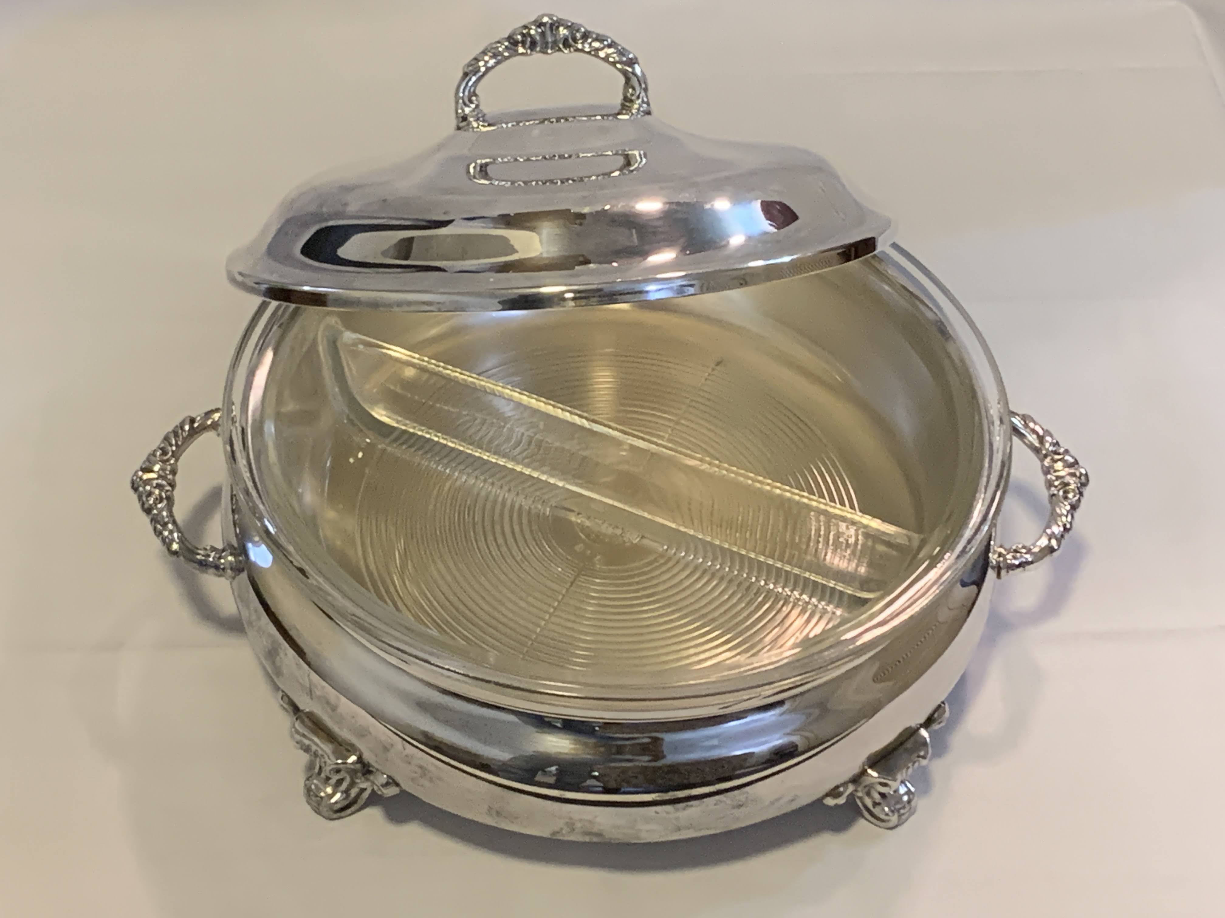 Silver Plated Mid Century - Serving Dish and Lid