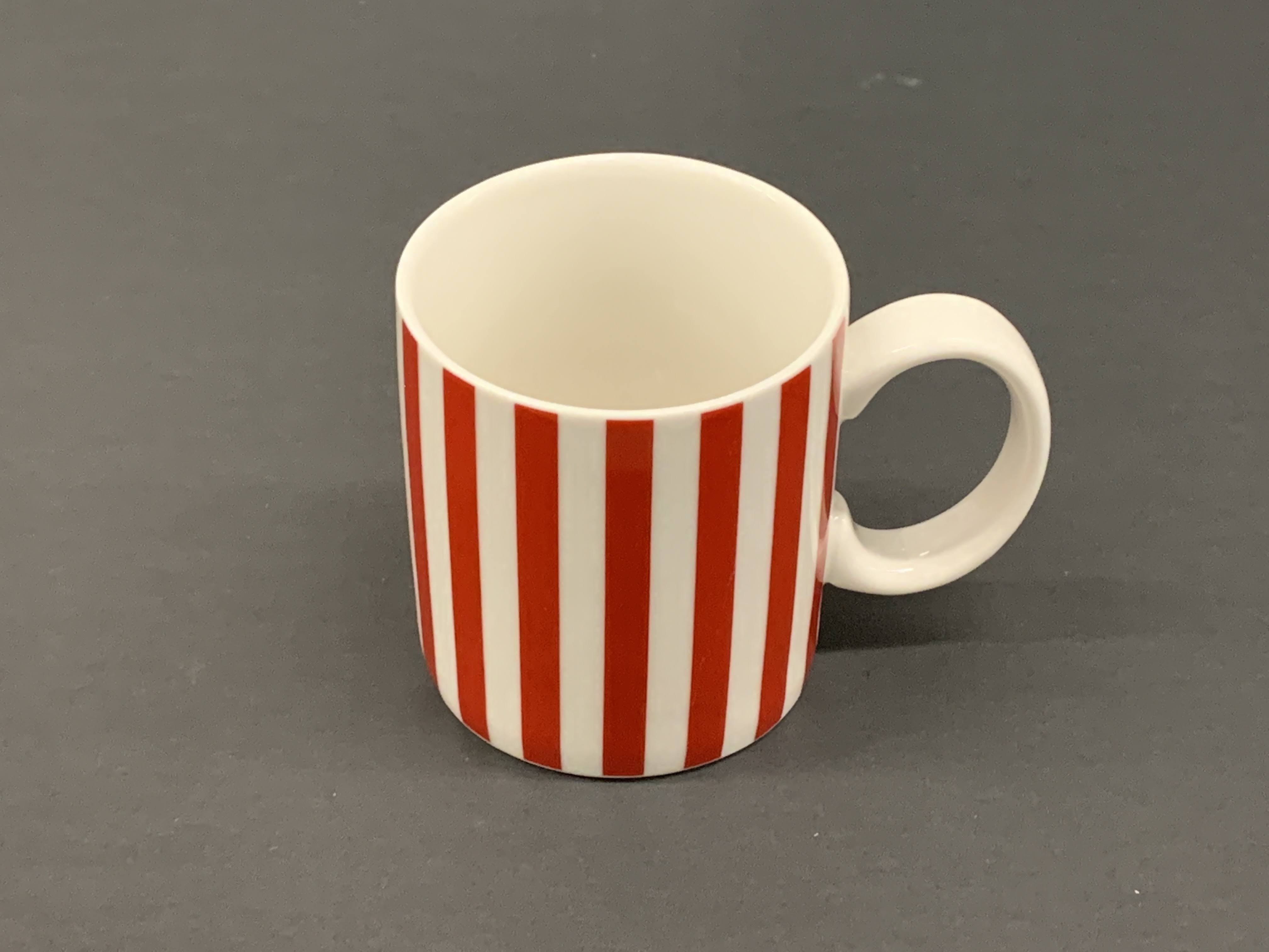 Holiday Candy Cane Pattern - White and Red - Hot Chocolate Mug
